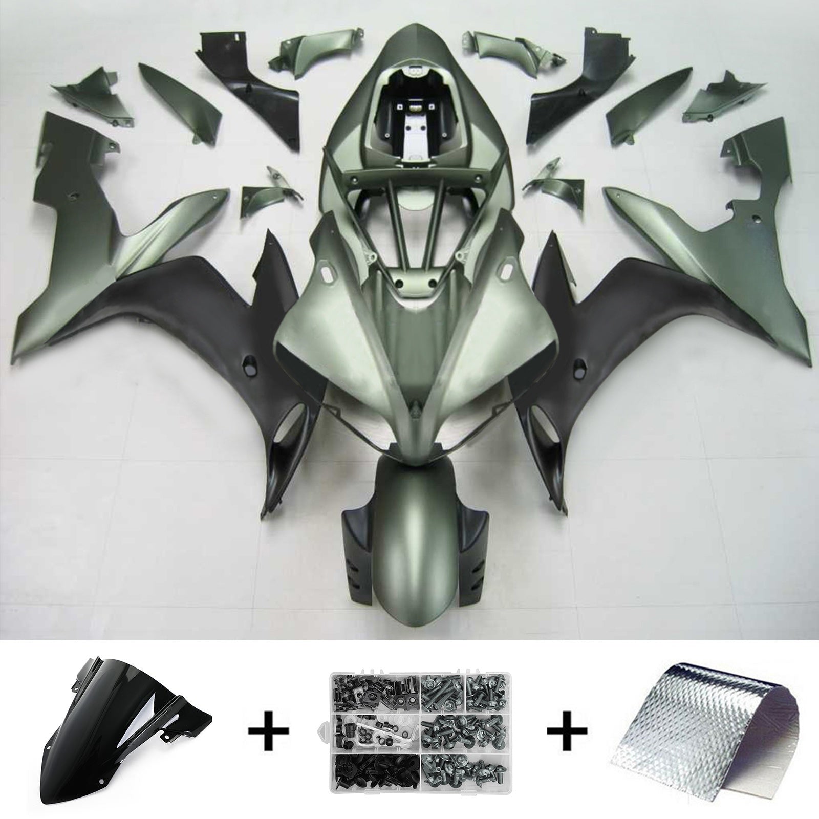 Amotopart Yamaha 2004-2006 YZF 1000 R1 Grey Sliver Fairing Kit