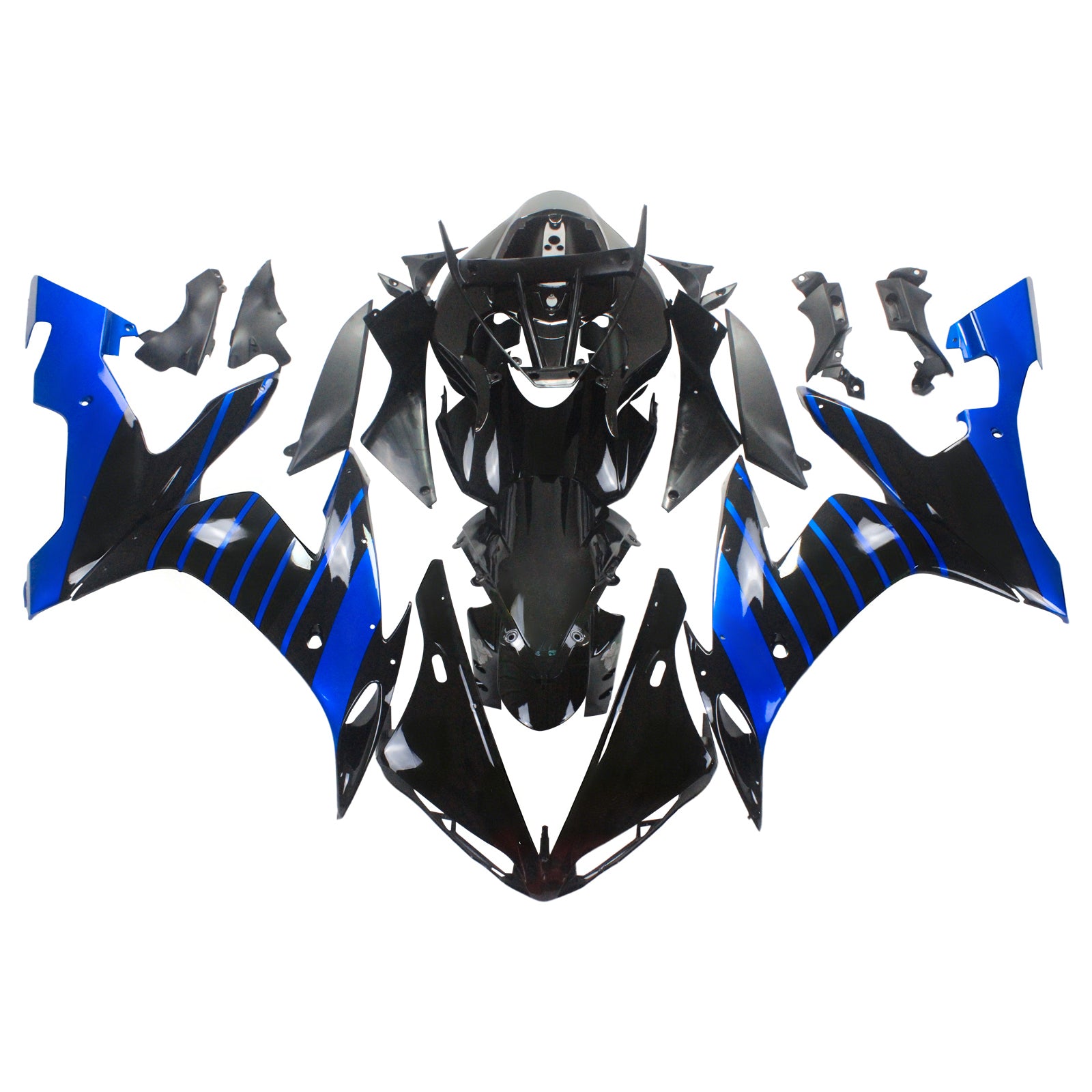 Amotopart Yamaha 2004-2006 YZF 1000 R1 Black Blue Fairing Zestaw