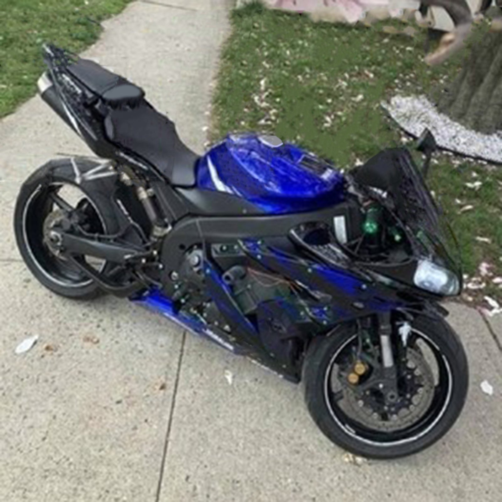 Amotopart Yamaha 2004-2006 YZF 1000 R1 Black Blue Fairing Zestaw