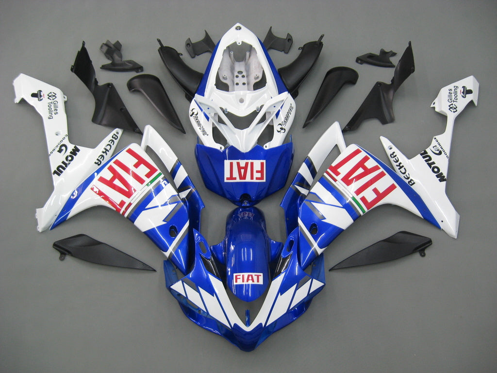 Amotopart 2007–2008 Yamaha YZF 1000 R1 Weiß&Blaues Verkleidungsset