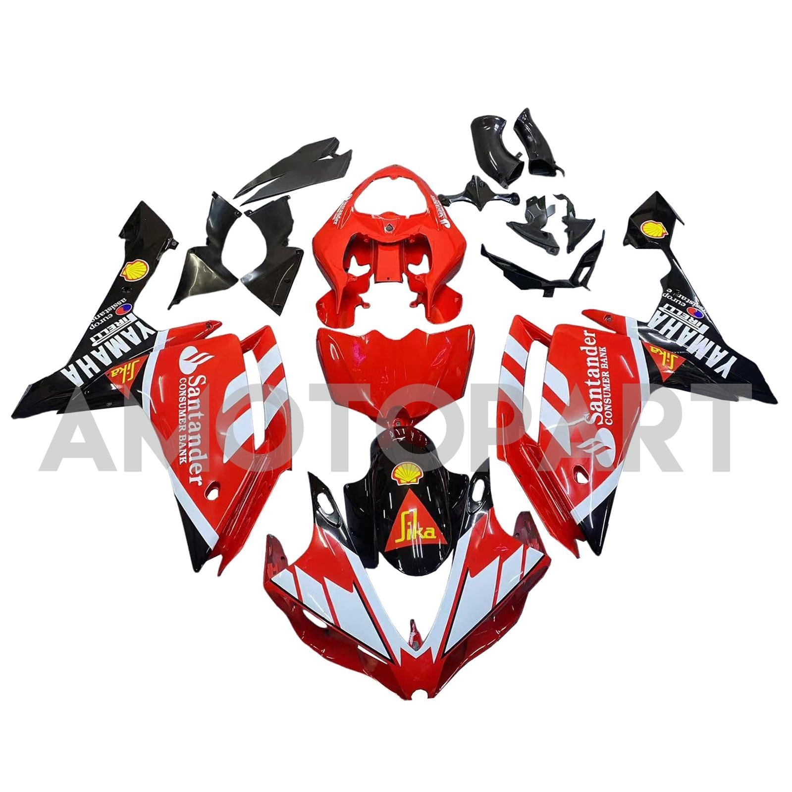 Amotopart 2007-2008 Yamaha YZF 1000 R1 Red&White Style5 Fairing Kit