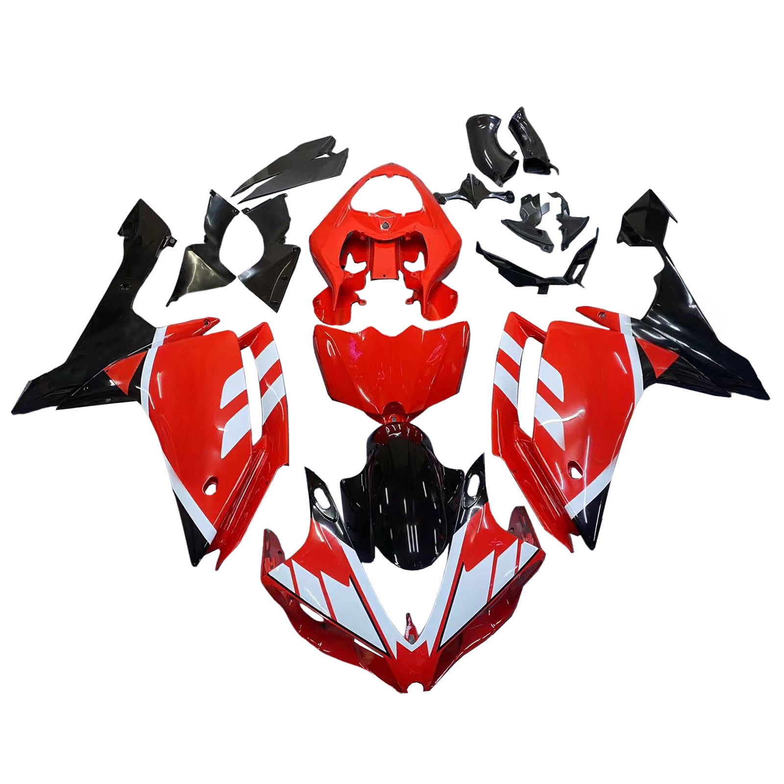Amotopart 2007-2008 Yamaha YZF 1000 R1 Rosso e Bianco Style 5 Kit carena