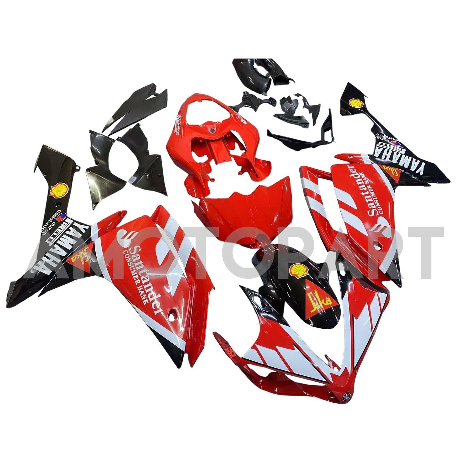 Amotopart 2007-2008 Yamaha YZF 1000 R1 Red&White Style5 Fairing Kit
