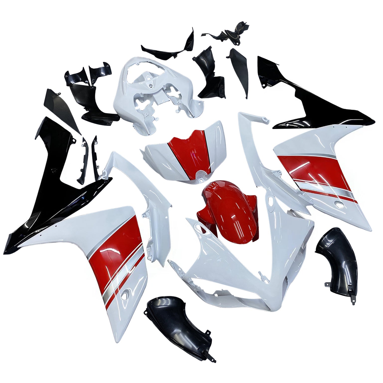 Amotopart 2007-2008 Yamaha YZF 1000 R1 Red&White Style4 Fairing Kit