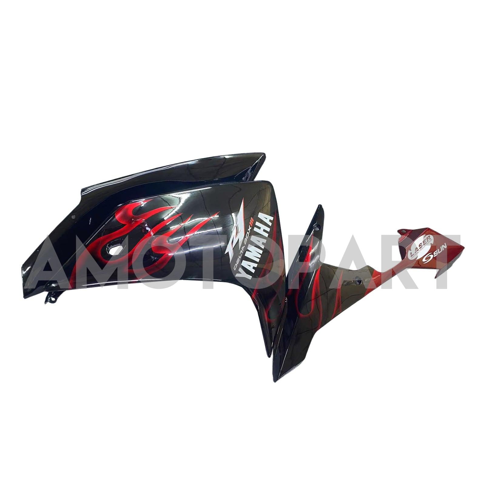 Amotopart 2007-2008 ヤマハ YZF 1000 R1 グロスブラック レッドフレームフェアリングキット付き