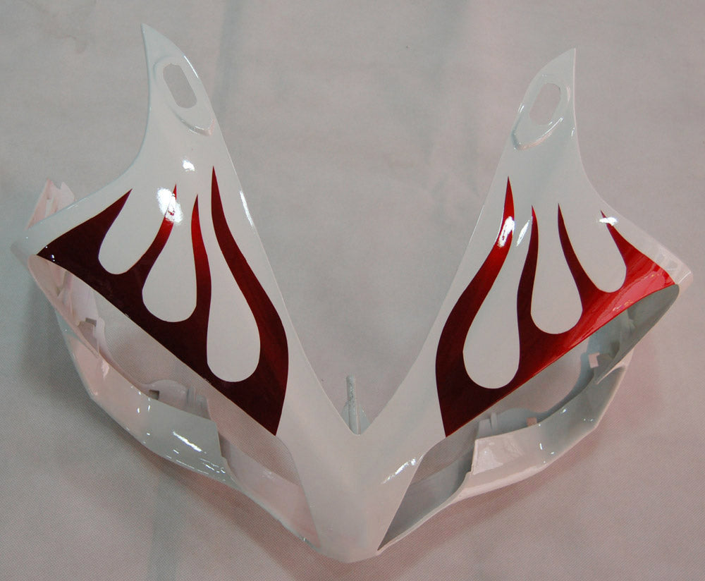 Amotopart 2007-2008 Yamaha YZF 1000 R1 White with Flame Fairing Kit
