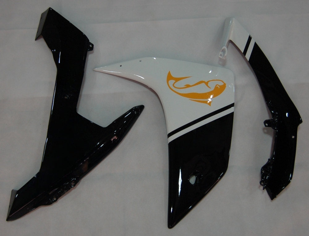 Amotopart 2007-2008 Yamaha YZF 1000 R1 Noir&Kit de carénage blanc Style1