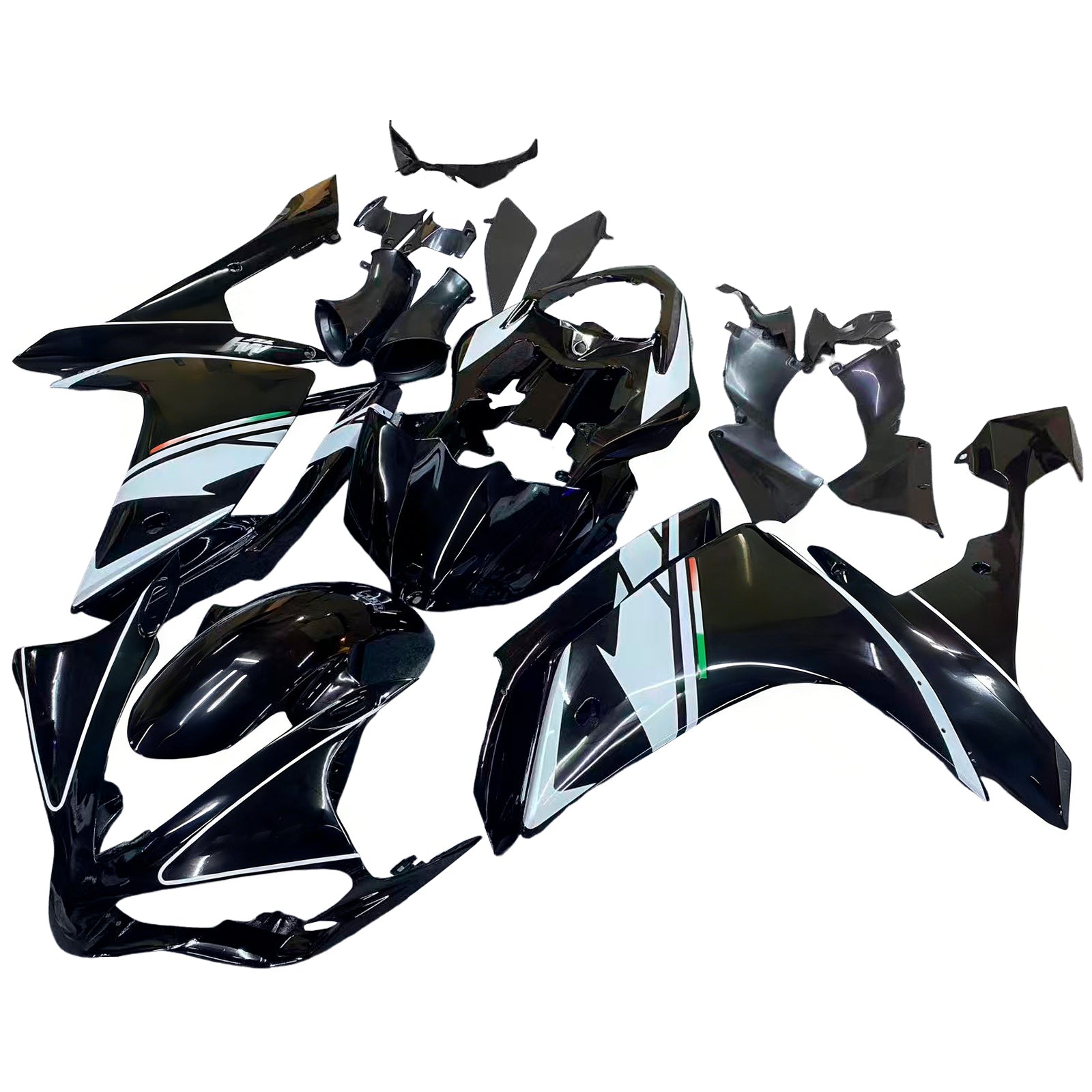 Amotopart 2007-2008 Yamaha YZF 1000 R1 Black&White Style3 Fairing Kit