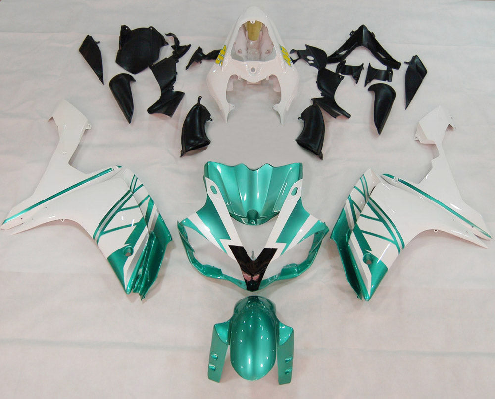Amotopart 2007-2008 Yamaha YZF 1000 R1 Green&White Fairing Kit