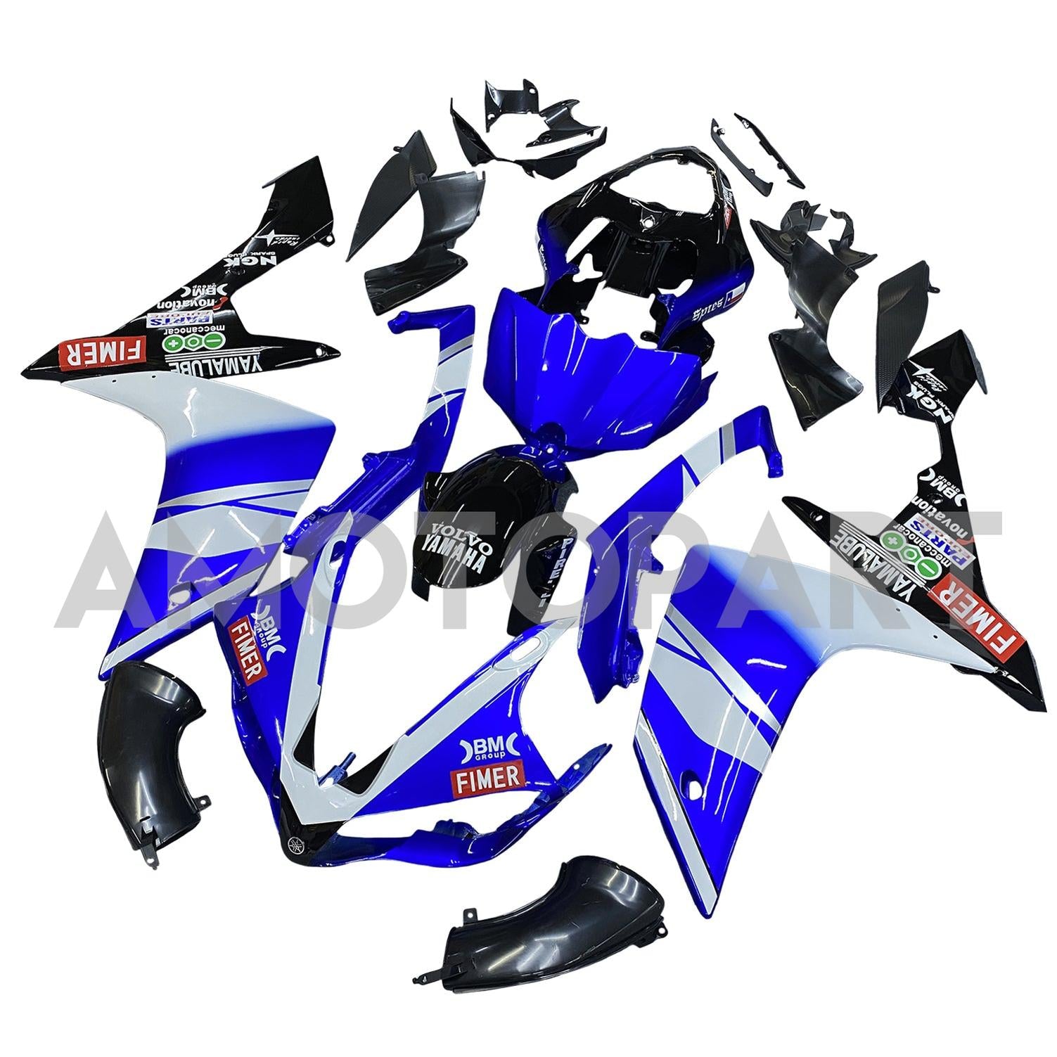 Amotopart 2007-2008 Yamaha YZF 1000 R1 Blue&Black Style6 Fairing Kit