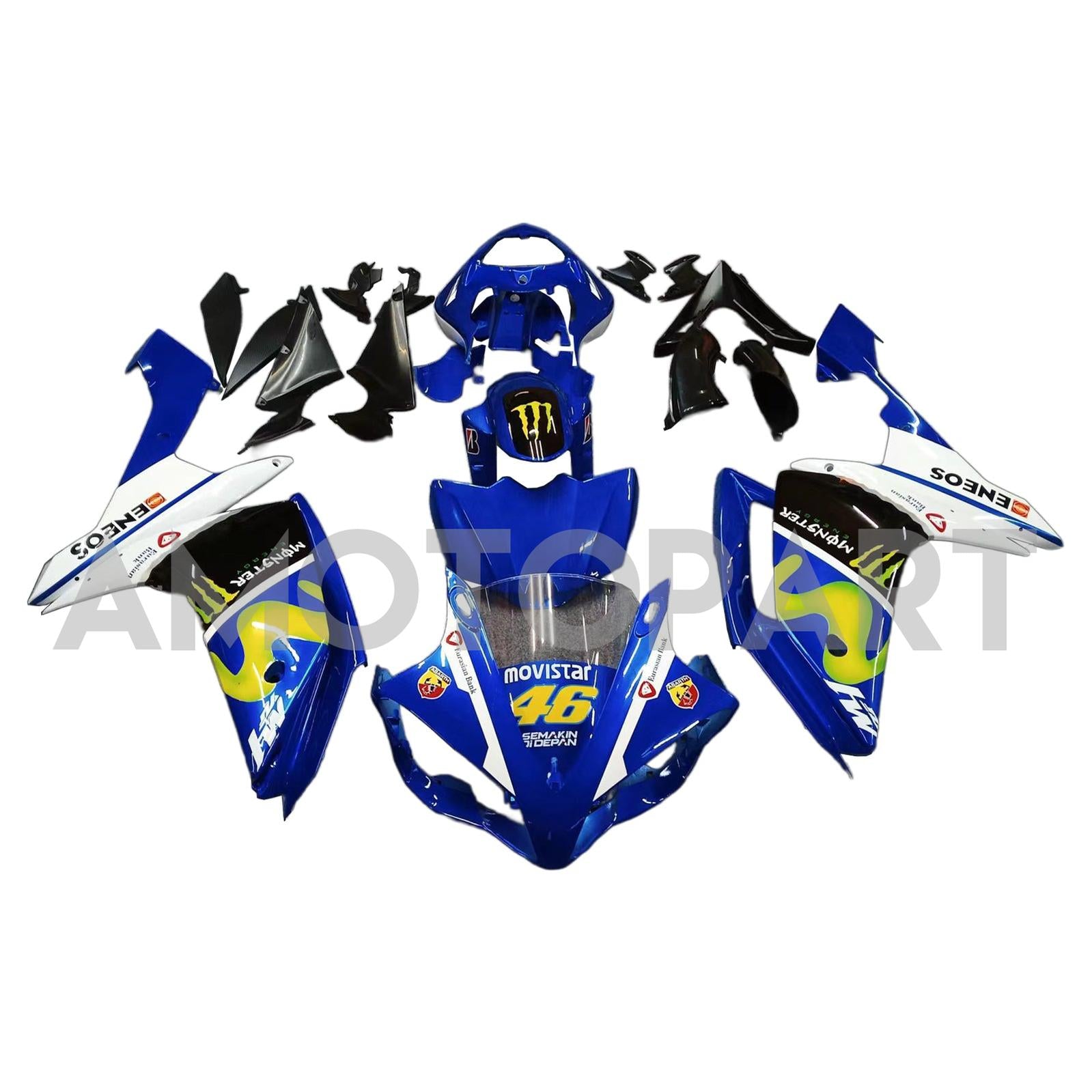 Amotopart 2007-2008 Yamaha YZF 1000 R1 Blue&Black Style3 Fairing Kit