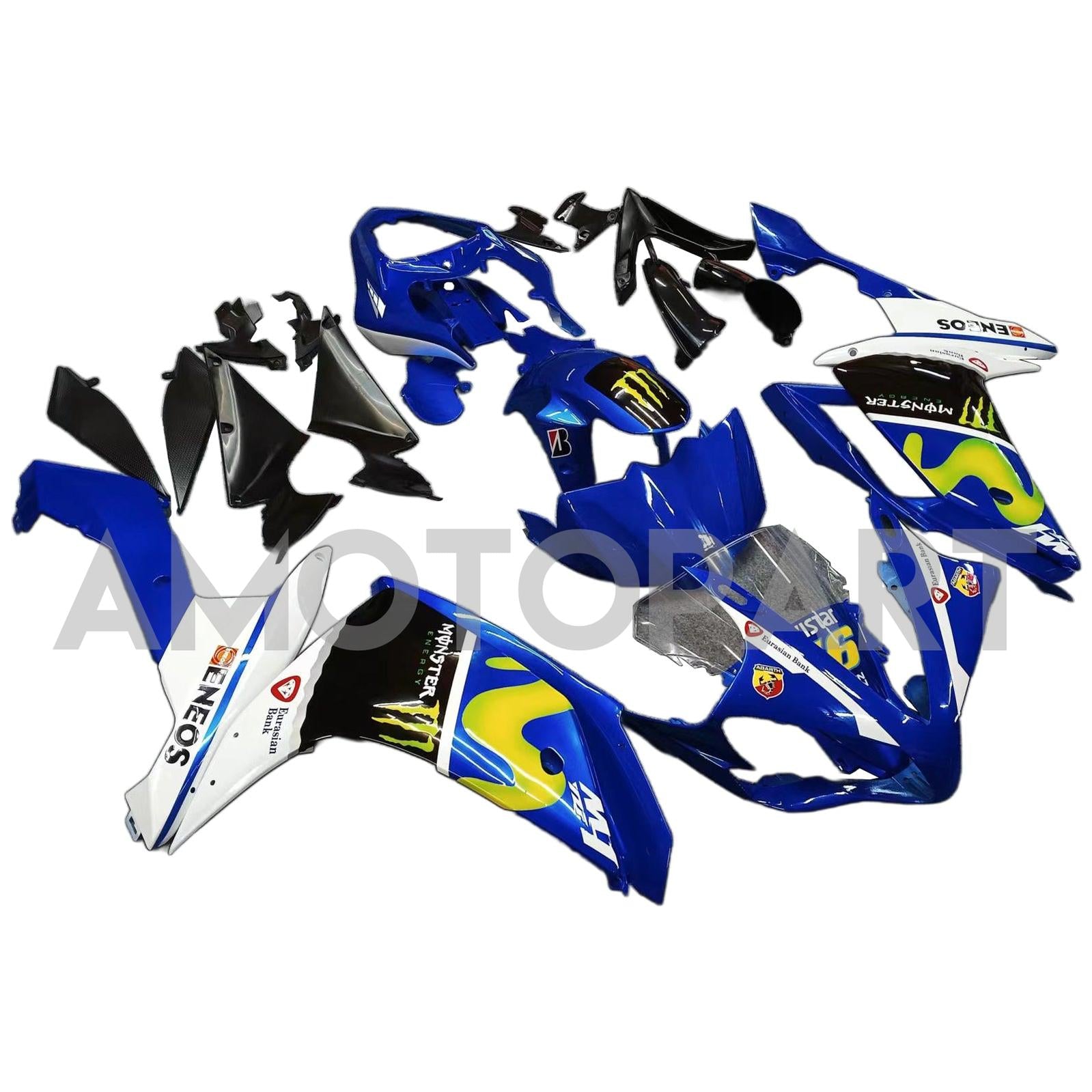 Amotopart 2007-2008 Yamaha YZF 1000 R1 Blue&Black Style3 Fairing Kit