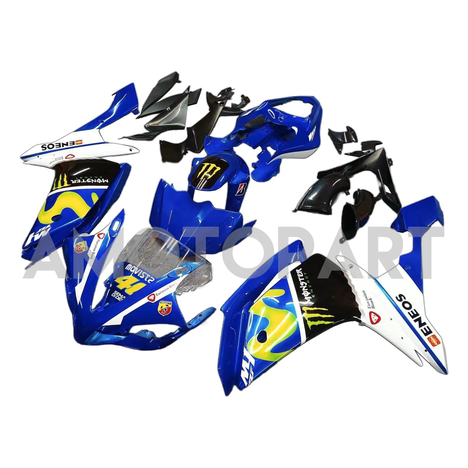 Amotopart 2007-2008 Yamaha YZF 1000 R1 Blue&Black Style3 Fairing Kit
