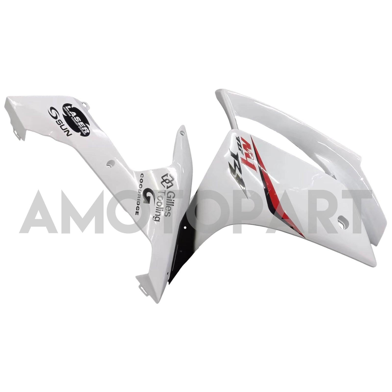 Amotopart 2007-2008 Yamaha YZF 1000 R1 White with Logo Fairing Kit