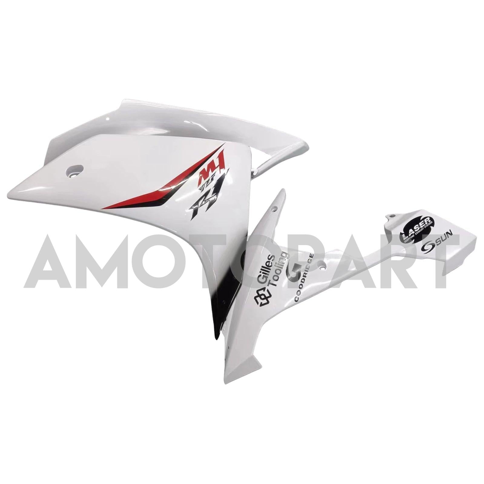 Amotopart 2007-2008 Yamaha YZF 1000 R1 White with Logo Fairing Kit