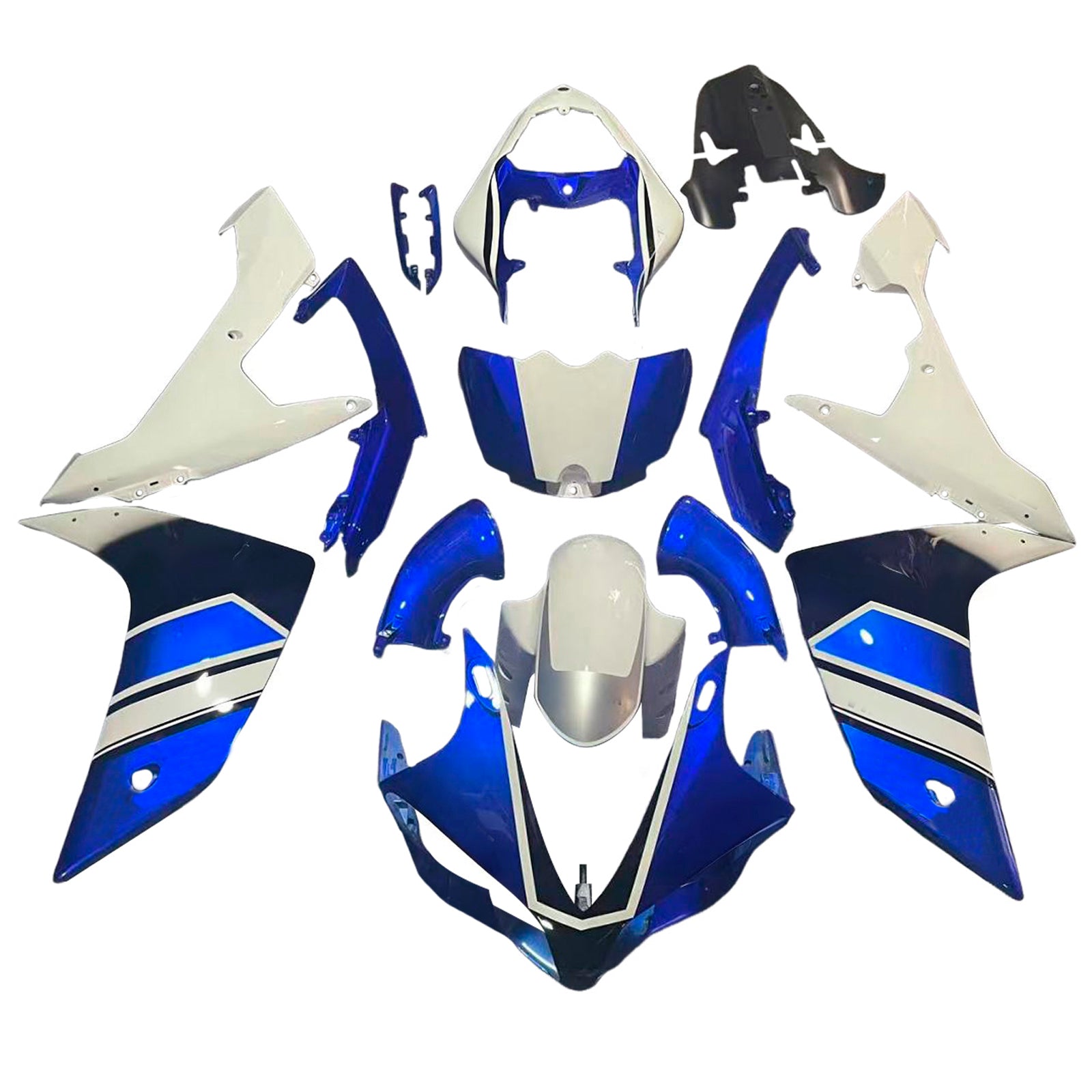 Amotopart Yamaha 2007-2008 YZF 1000 R1 Blue White Fairing Kit