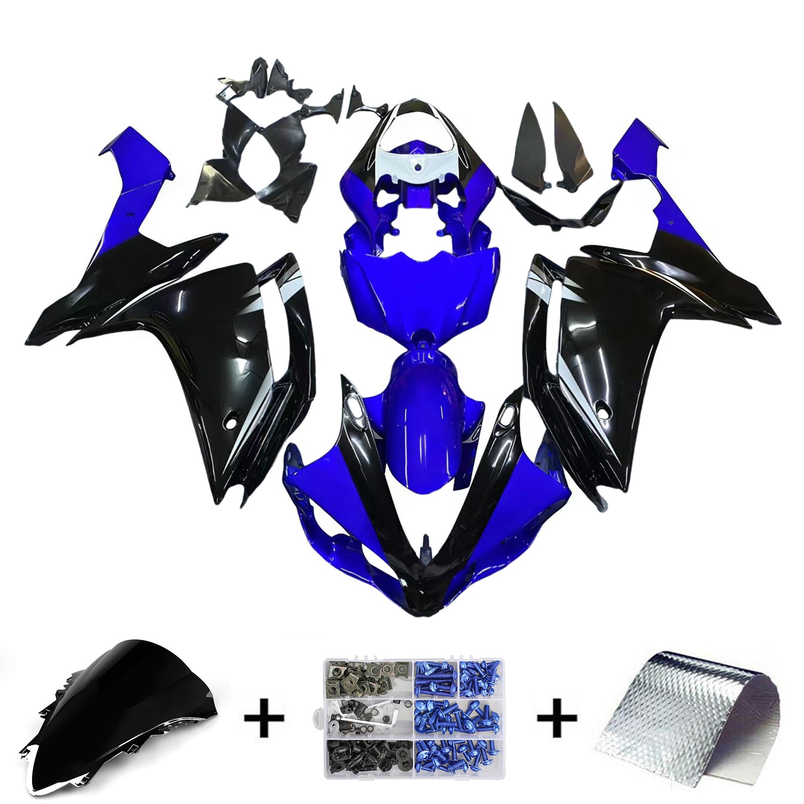 Amotopart Yamaha 2007-2008 YZF 1000 R1 Blue&Black Fairing Kit