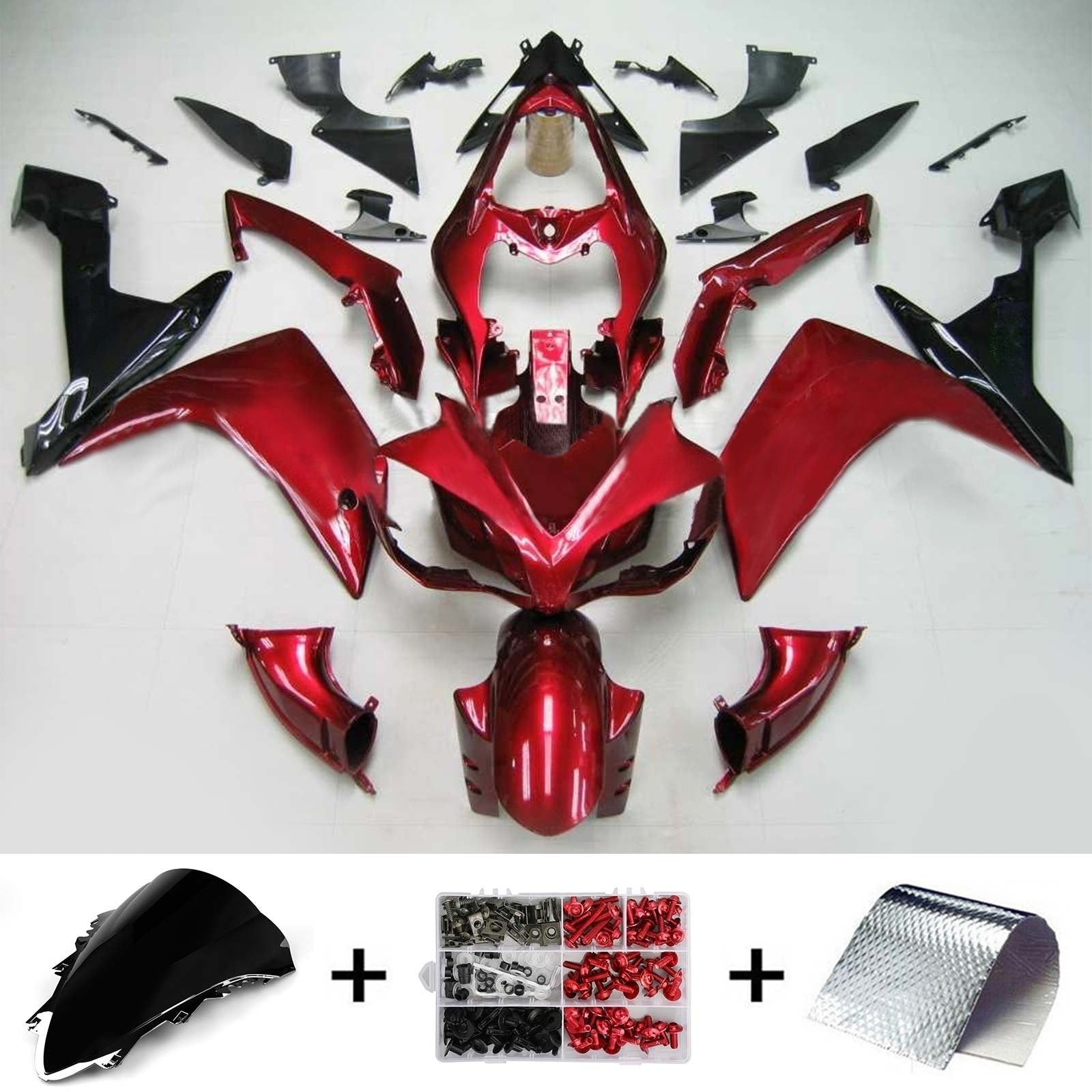 Amotopart Yamaha 2007-2008 YZF 1000 R1 Red Fairing Kit