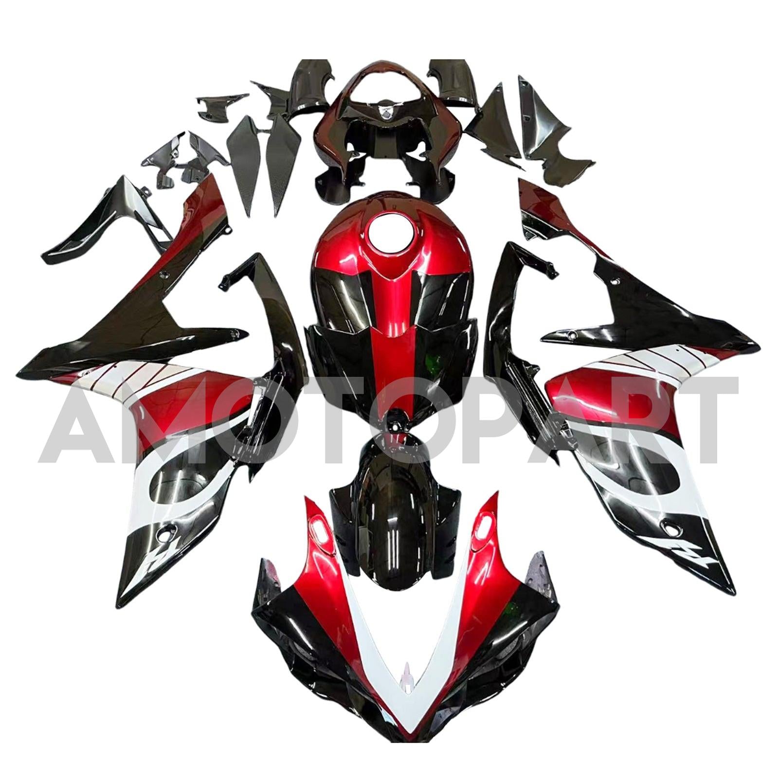Amotopart Yamaha YZF 1000 R1 2007-2008 Red&Black Fairing Kit