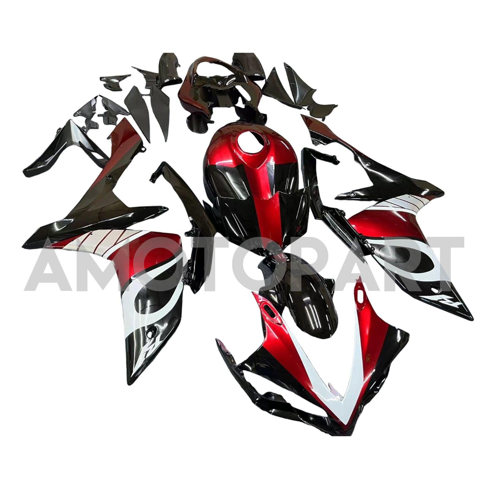 Amotopart Yamaha YZF 1000 R1 2007-2008 Red&Black Fairing Kit