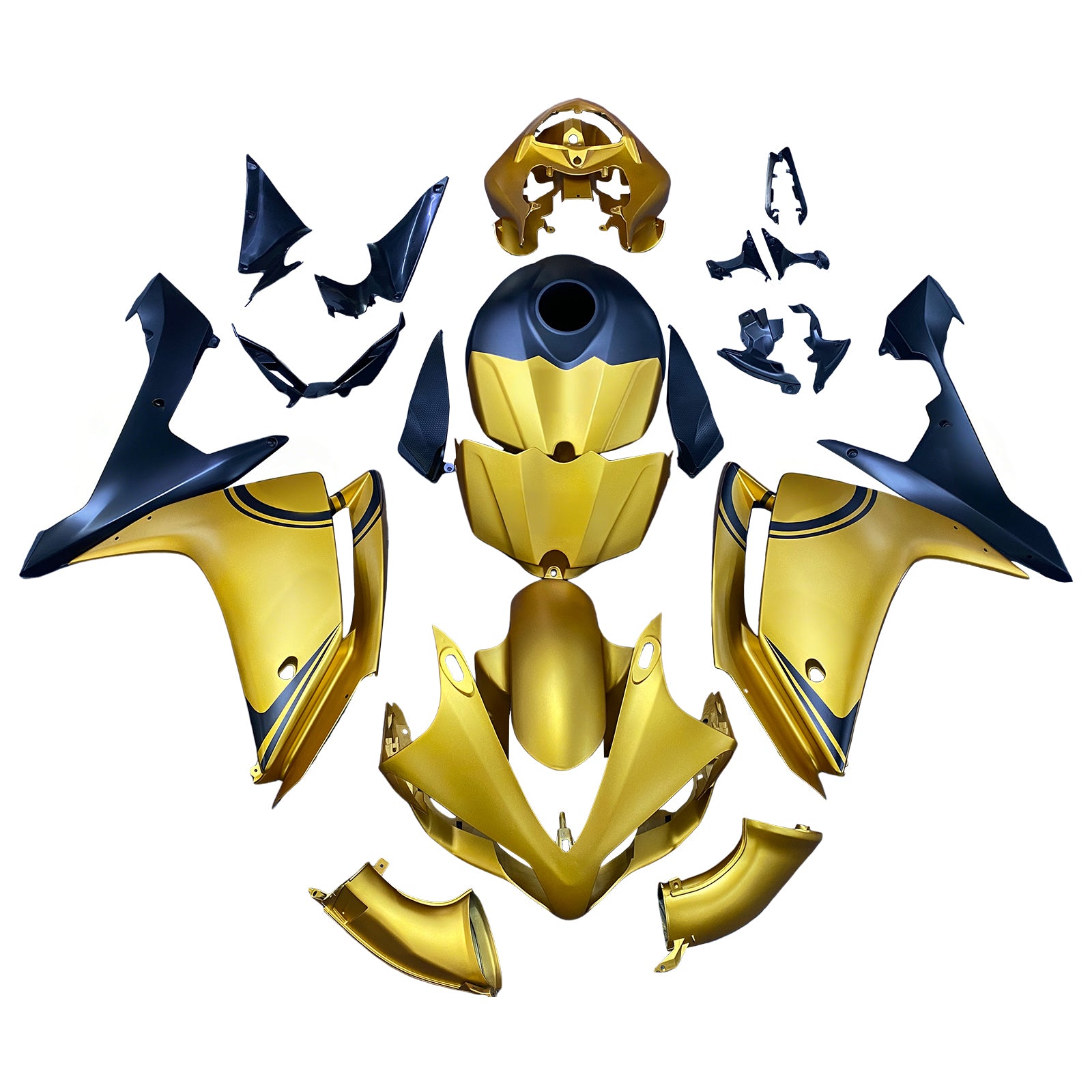 Amotopart 2007-2008 Yamaha Yzf 1000 R1 Kit de carénage en or mat