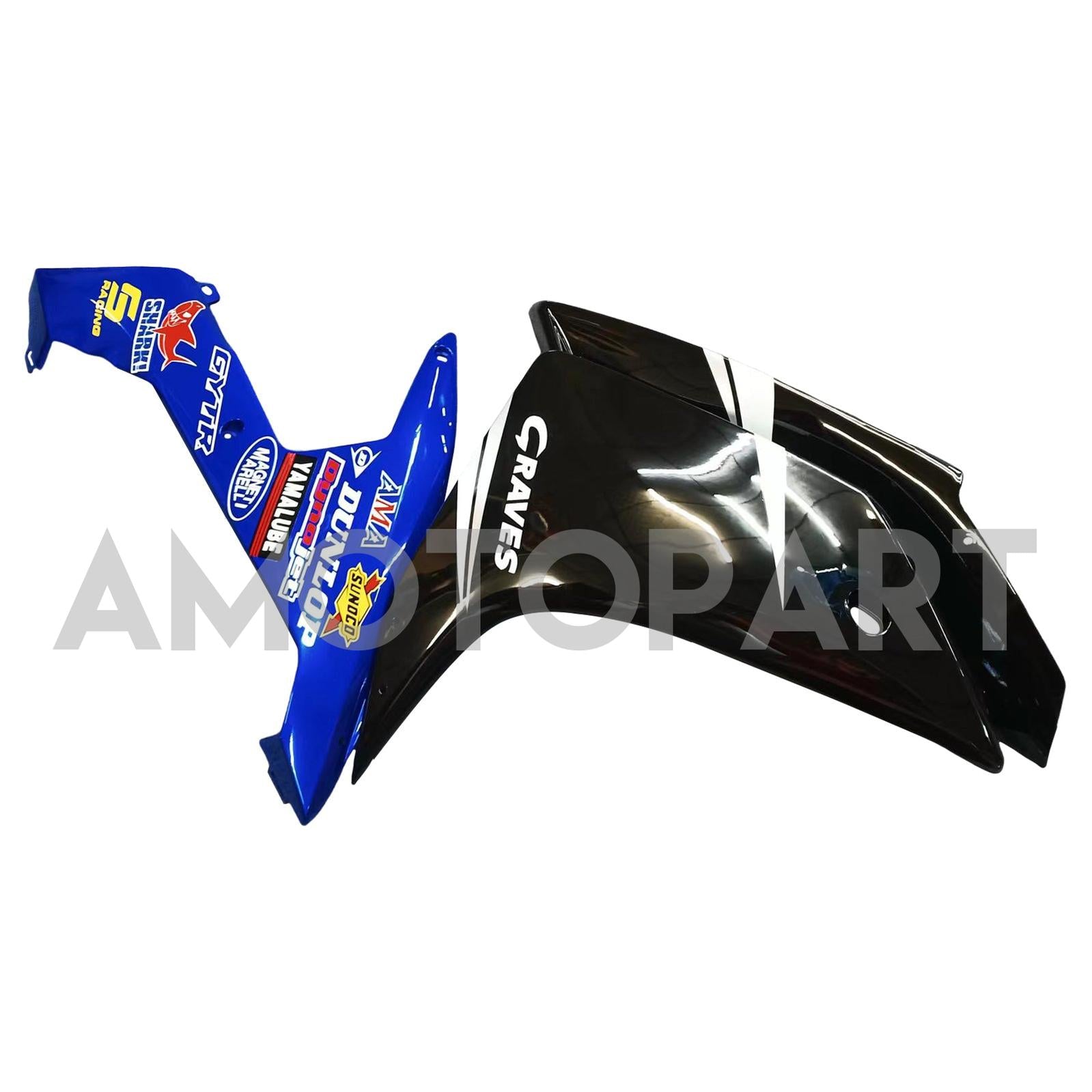 Amotopart 2007-2008 Yamaha YZF 1000 R1 Blue & Black z zestawem do owiewki logo