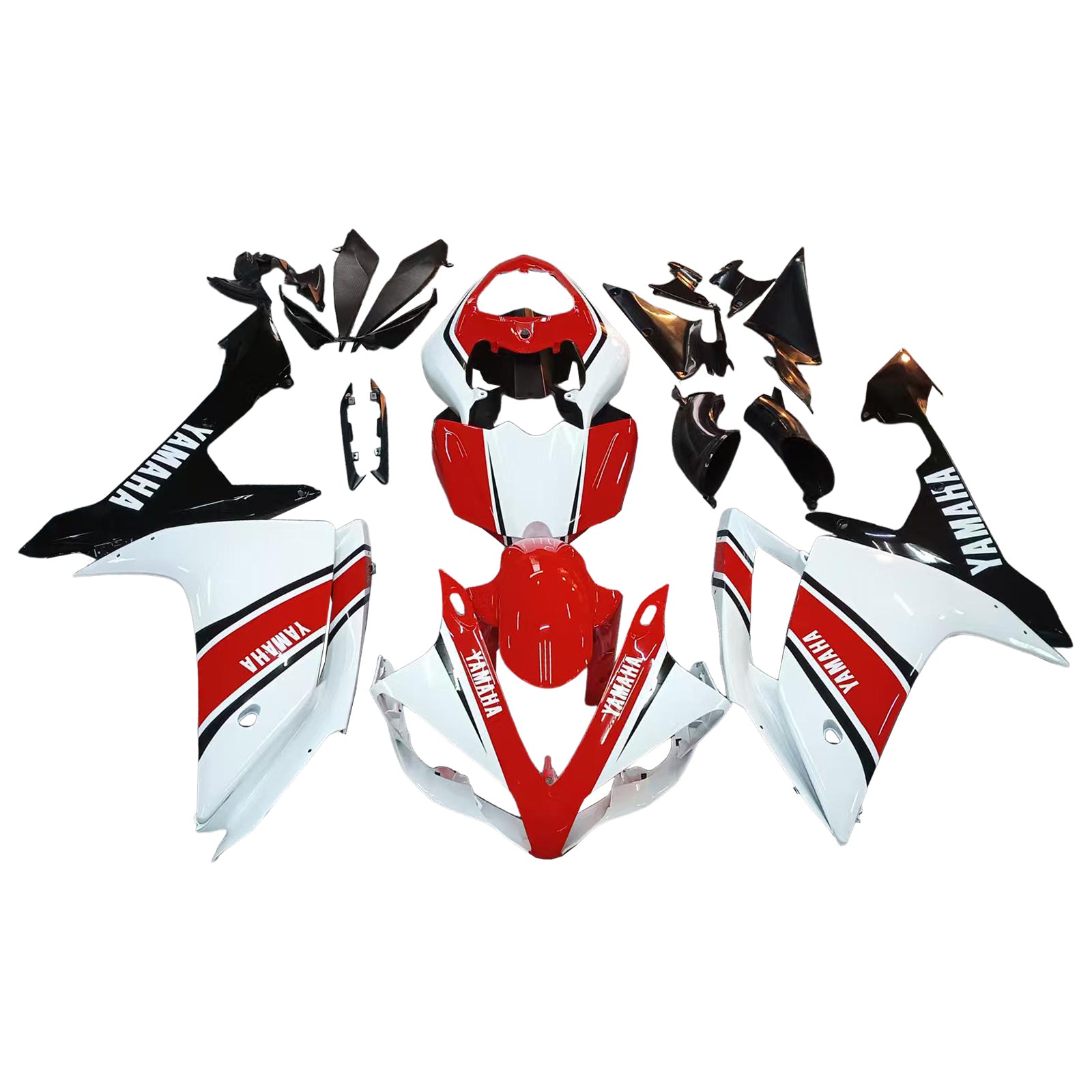 Amotopart 2007-2008 Yamaha YZF 1000 R1 Red & White Fairing Kit