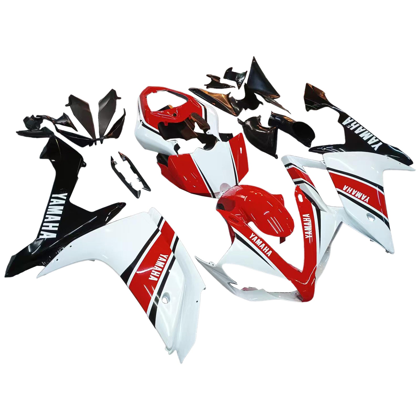 Amotopart 2007-2008 Yamaha YZF 1000 R1 Red & White Fairing Kit
