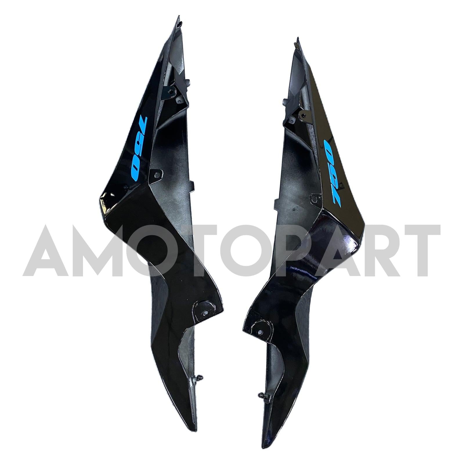 Amotopart 2007-2008 Yamaha YZF 1000 R1 Gloss Black with Matte Grey Fairing Kit