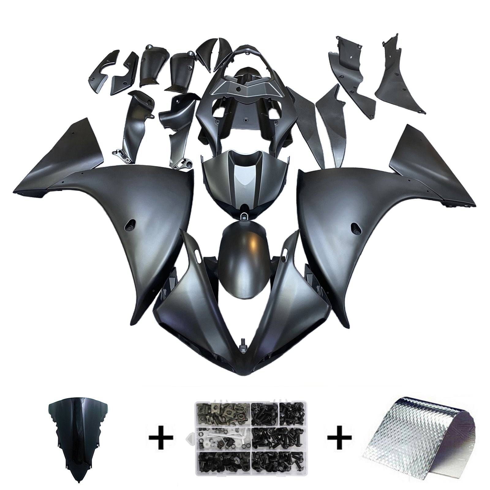 Amotopart 2009-2011 Yamaha YZF 1000 R1 Matte Black Fairing Kit