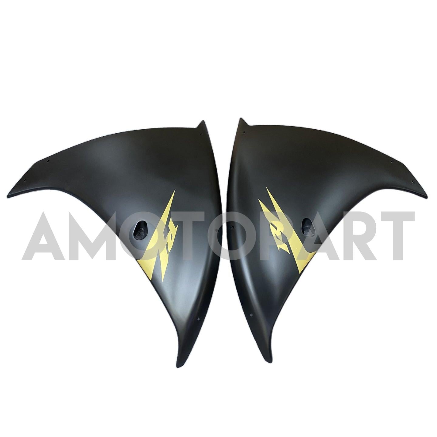 Amotopart 2009-2011 Yamaha YZF 1000 R1 Matte Black with Gold Logos Fairing Kit