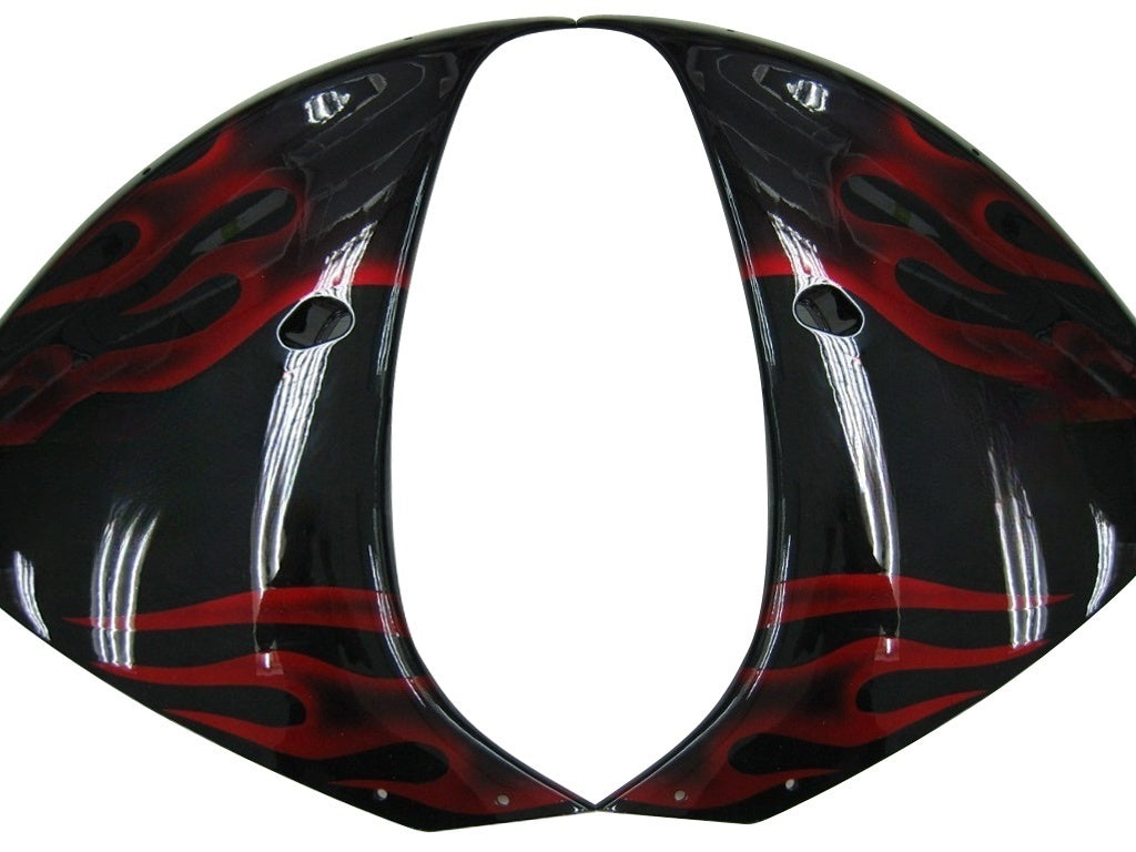 Amotopart 2009-2011 Yamaha YZF 1000 R1 Nero con kit carena Red Flame