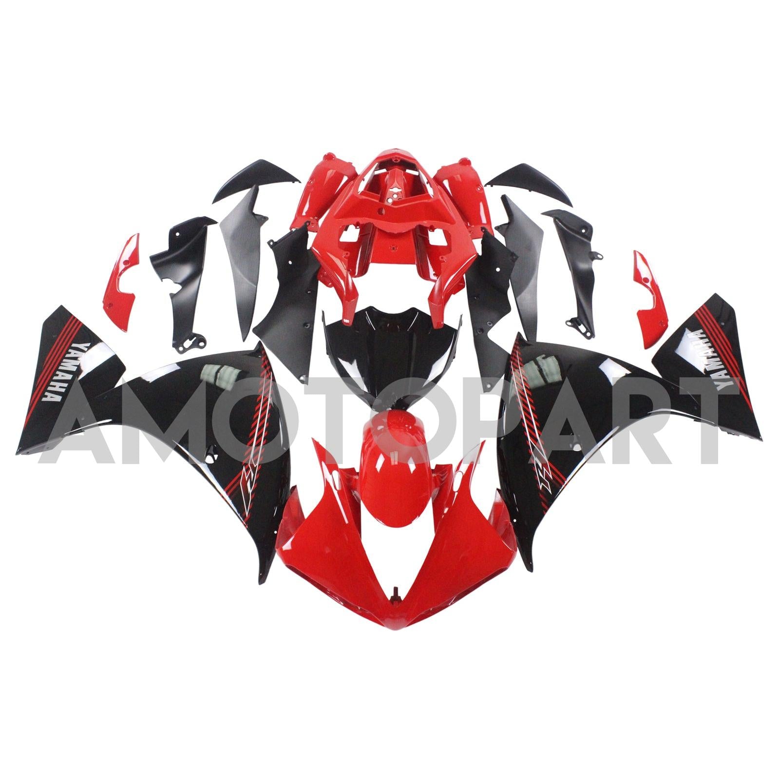 Amotopart Yamaha 2009-2011 YZF 1000 R1 Red Black Fairing Kit