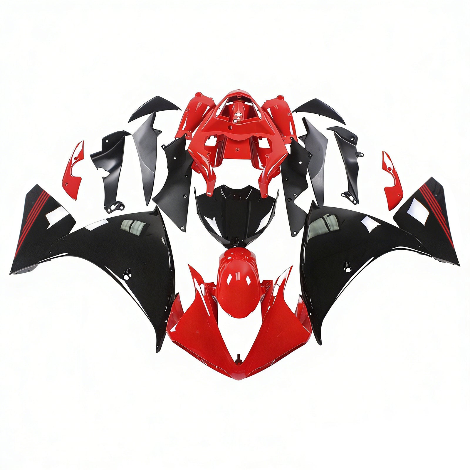 Amotopart Yamaha 2009-2011 YZF 1000 R1 Red Black Fairing Kit