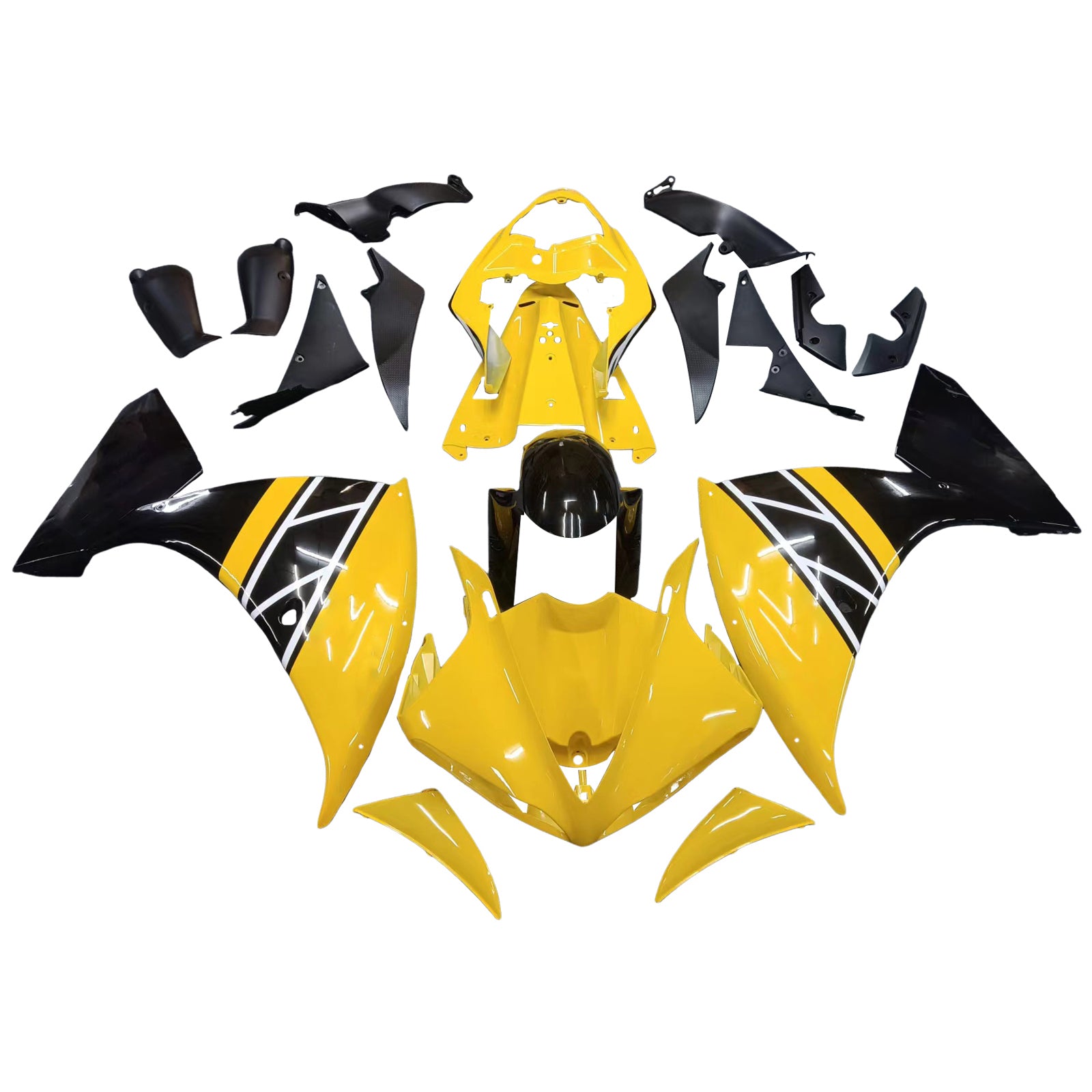 Amotopart 2009-2011 Yamaha YZF 1000 R1 Yellow&Black Fairing Kit