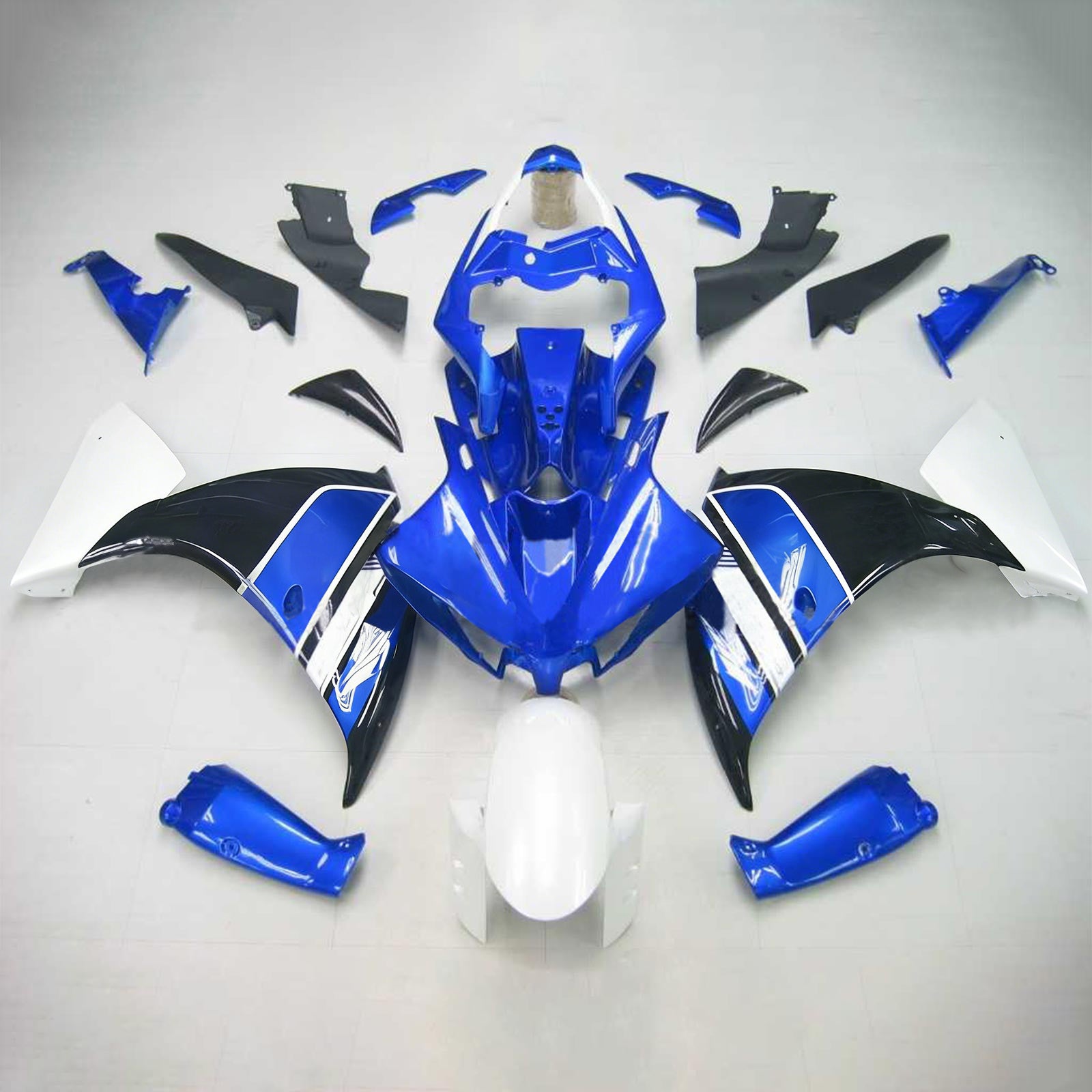 Kit de carenagem Amotopart Yamaha 2009-2011 YZF 1000 R1 azul preto branco