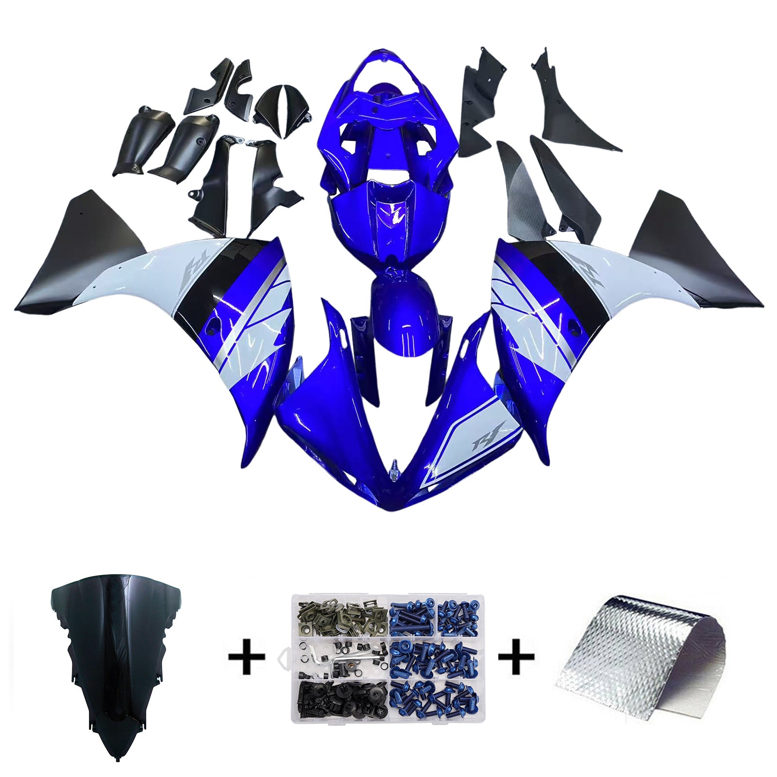 Amotopart Kit carena Blu&Bianco Style2 per Yamaha YZF 1000 R1 2009-2011