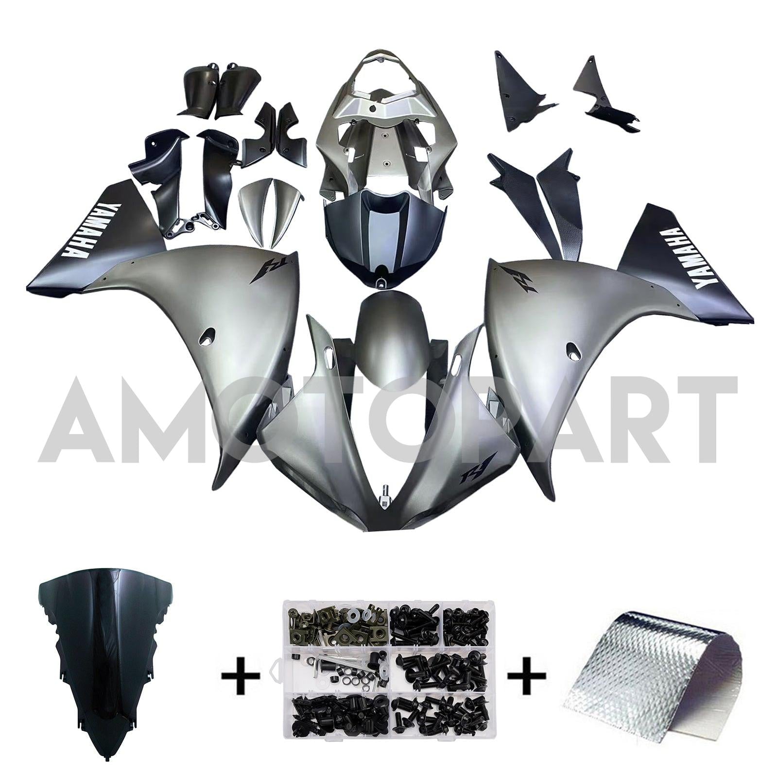 Amotopart Yamaha YZF 1000 R1 2009-2011 Grey Fairing Kit