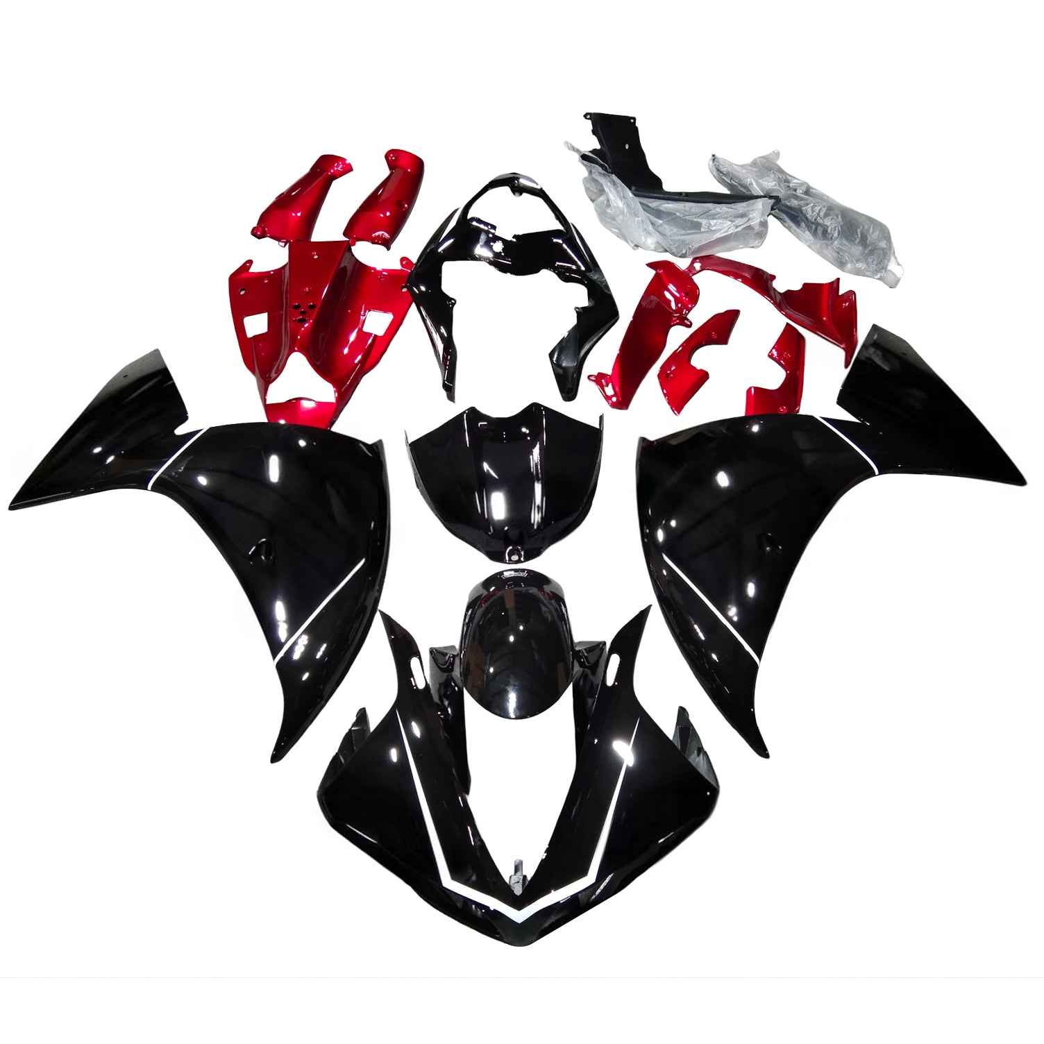 Amotopart Yamaha YZF 1000 R1 2009-2011 Black&Red Fairing Kit
