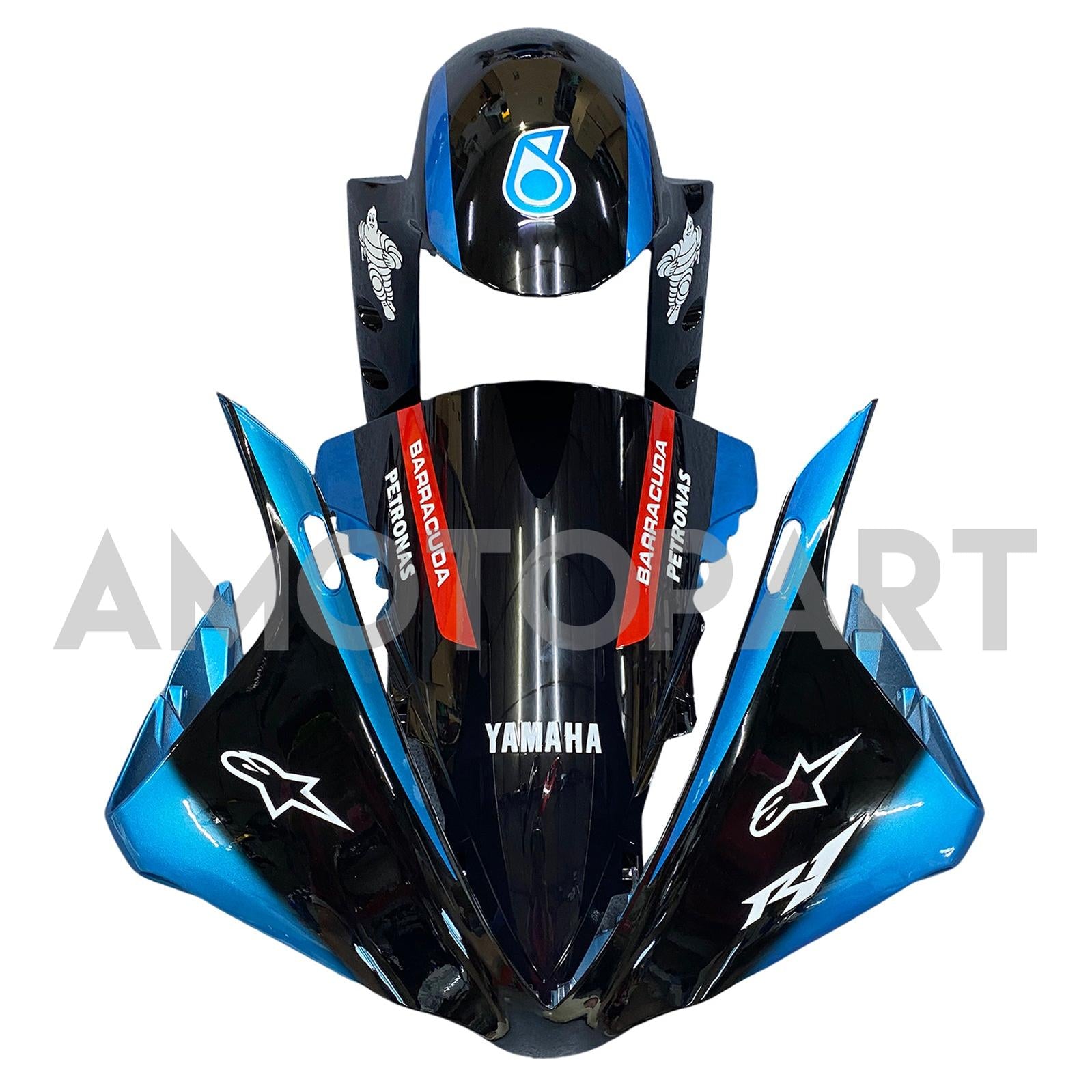 Amotopart 2012-2014 ヤマハ YZF 1000 R1 ブラック ライトブルー フェアリングキット
