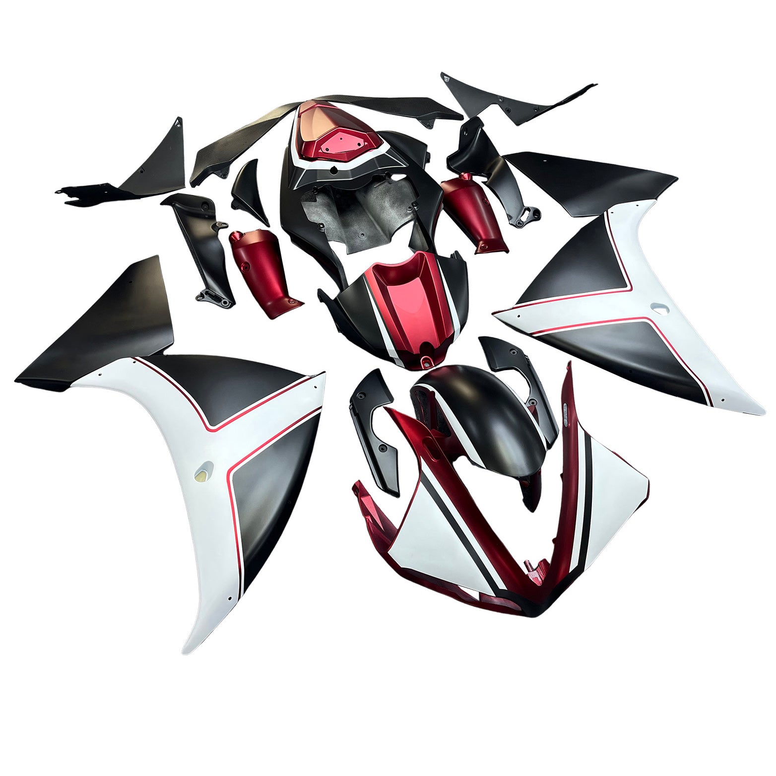 Amotopart 2009-2011 Yamaha YZF 1000 R1 Matte Black&Red Fairing Kit