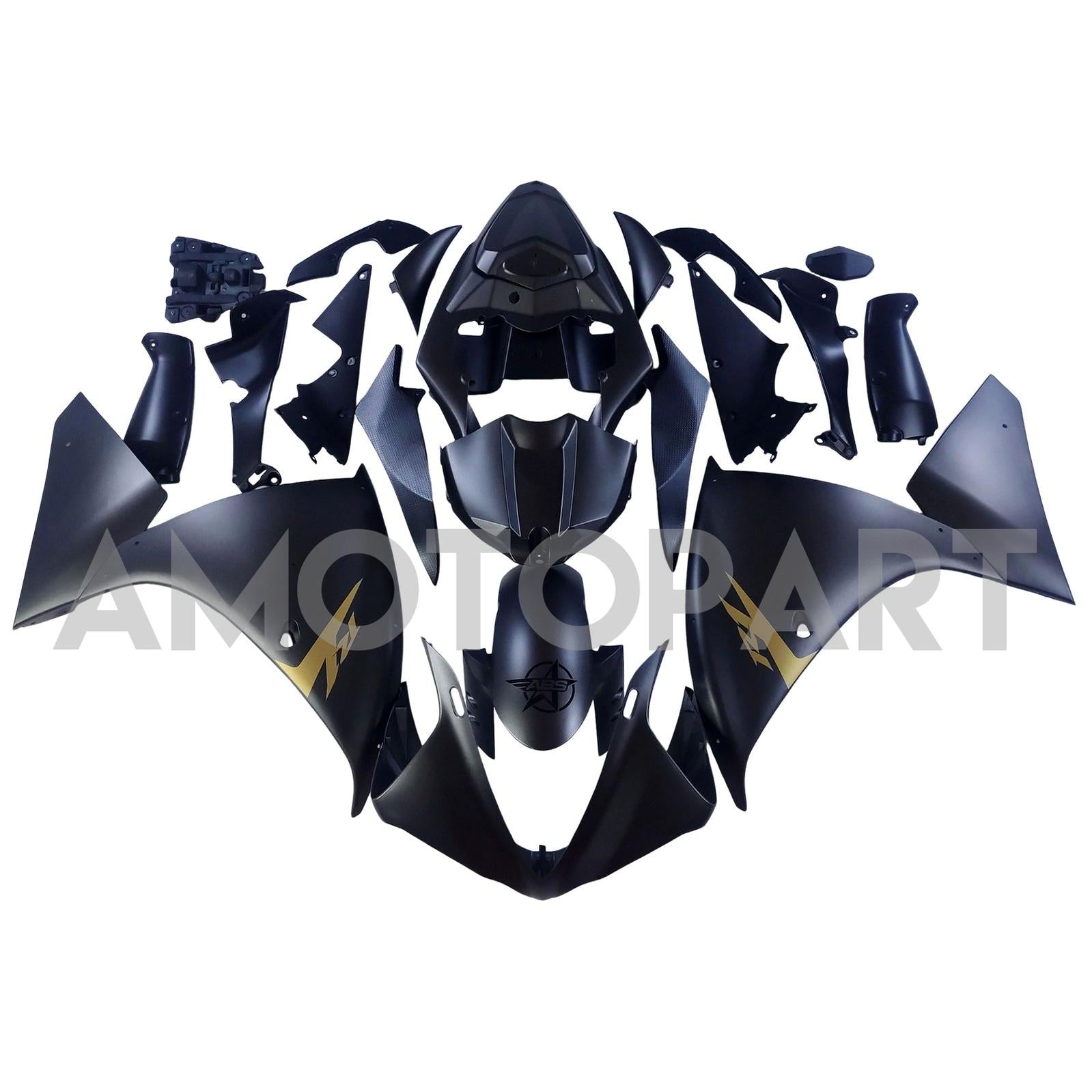 Amotopart 2009-2011 Yamaha YZF 1000 R1 Matte Black with Logo Fairing Kit