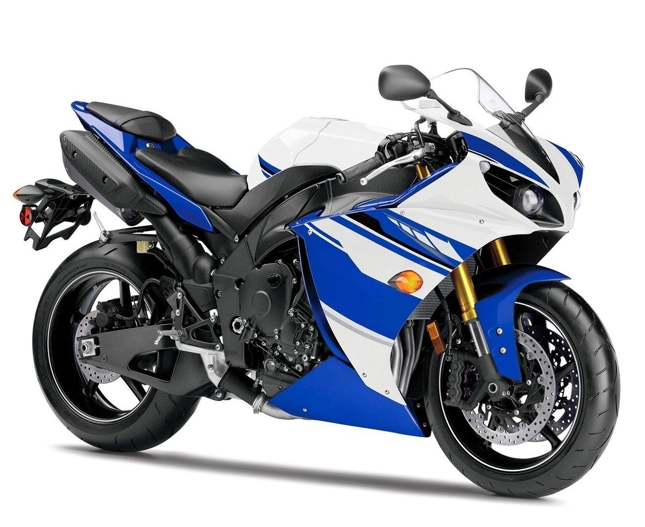 Amotopart 2012-2014 Yamaha R1 Fairing Blue&White Style4 Kit