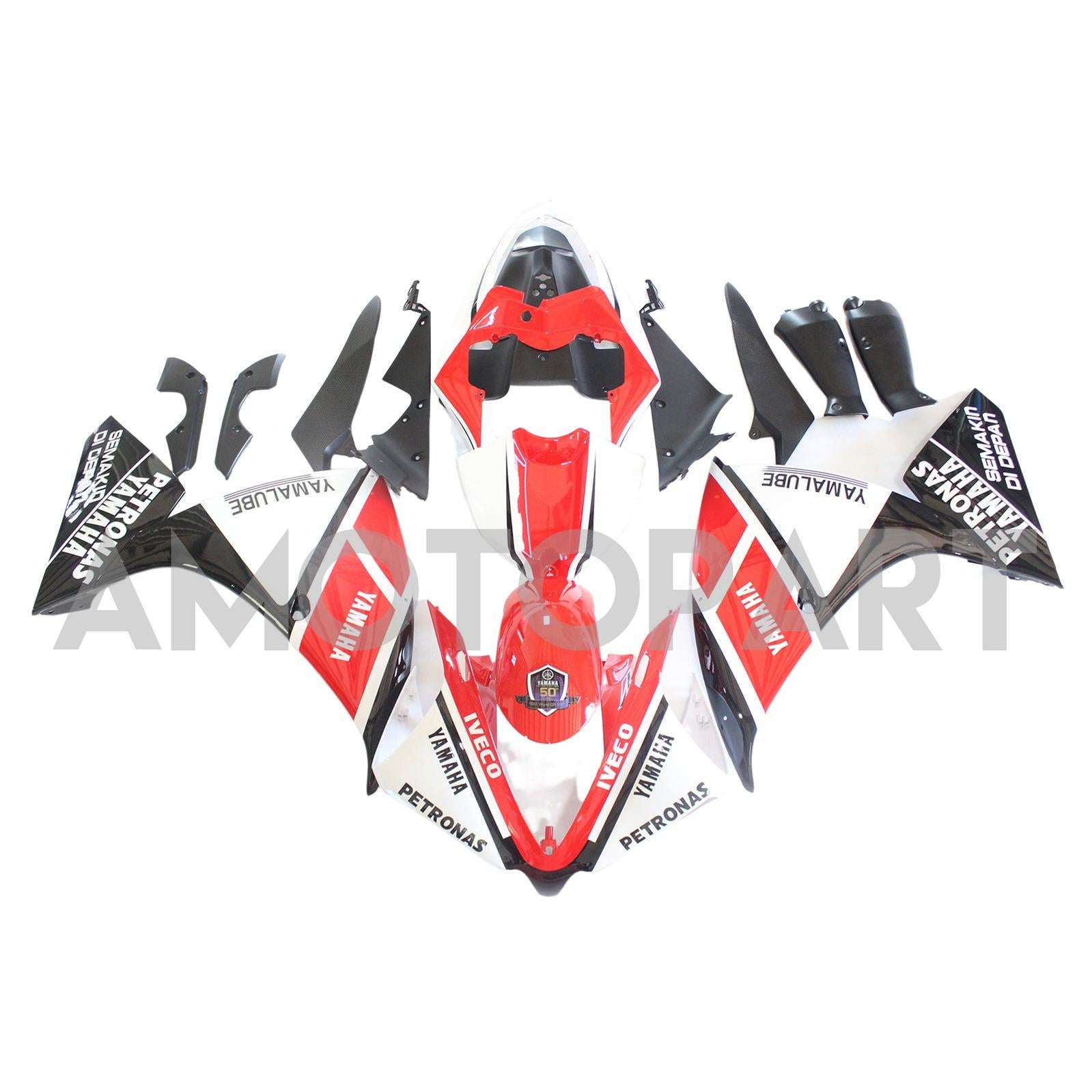 Amotopart Yamaha 2012-2014 YZF 1000 R1 White Red Fairing Kit