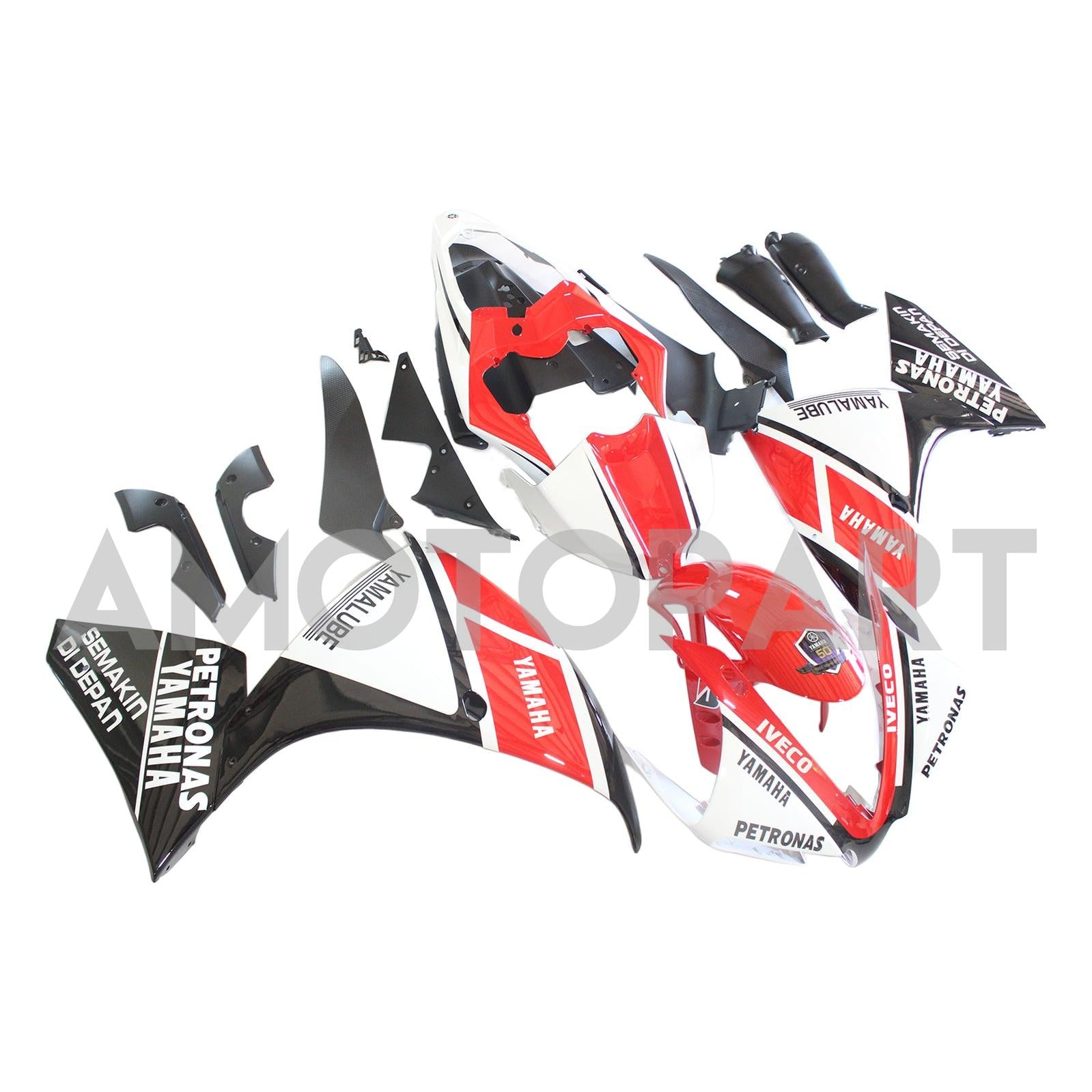 Amotopart Yamaha 2012-2014 YZF 1000 R1 White Red Fairing Kit