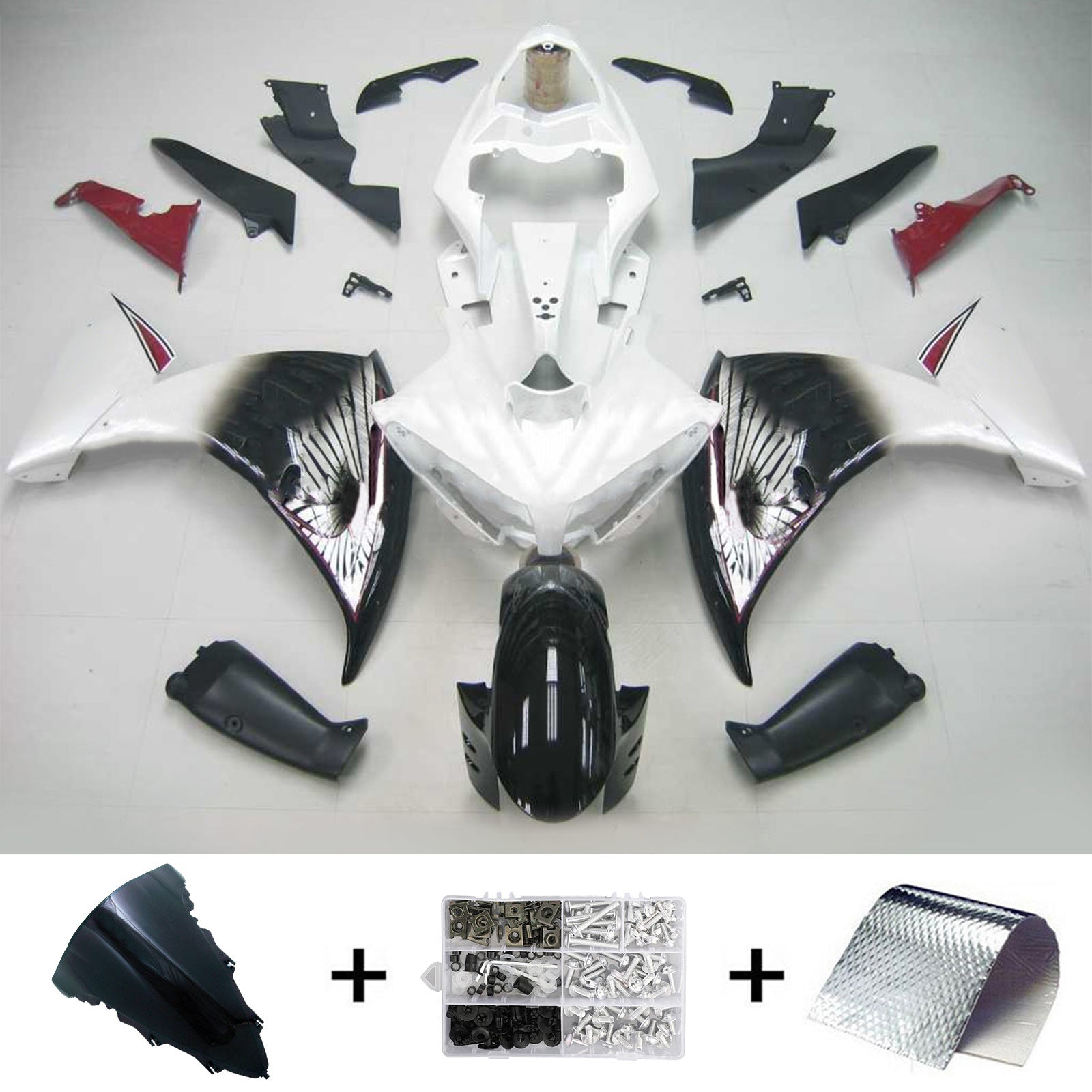 Amotopart ヤマハ 2009-2011 YZF 1000 R1 ブラック ブルー フェアリングキット