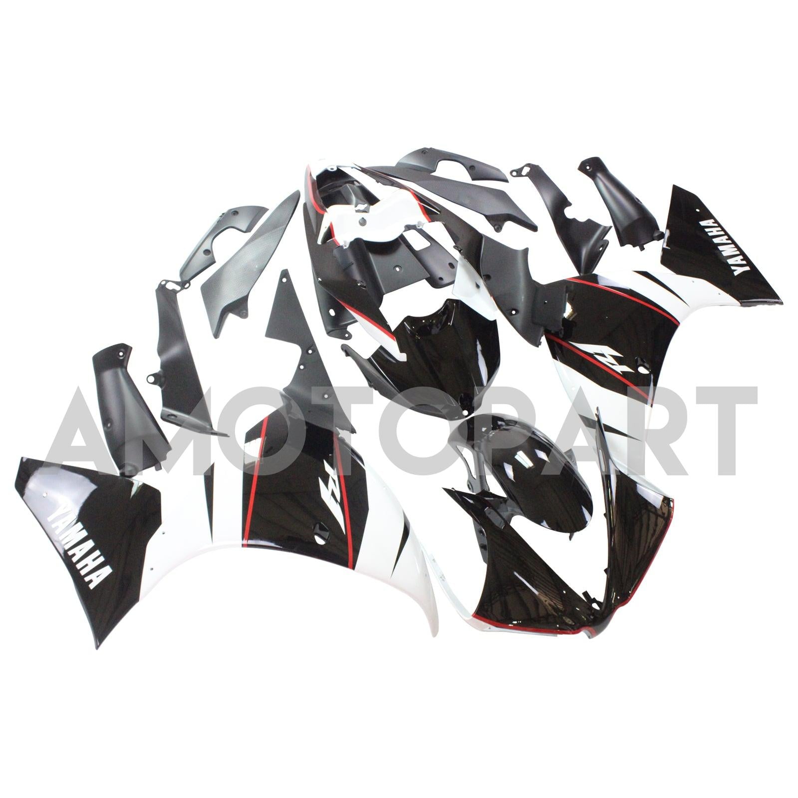 Amotopart Yamaha 2012-2014 YZF 1000 R1 Schwarzweißes Verkleidungskit