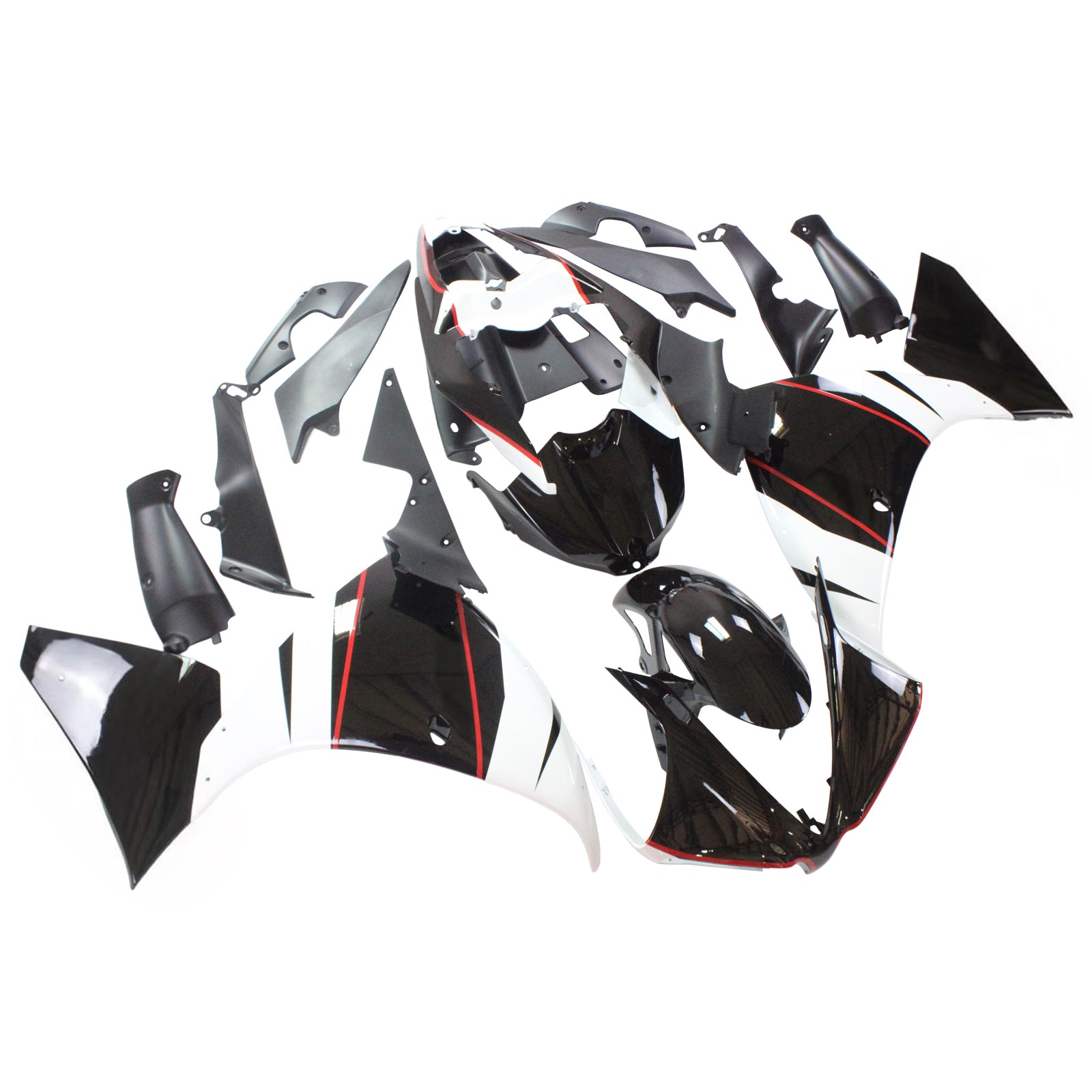 Amotopart Yamaha 2012-2014 YZF 1000 R1 Black White Fairing Kit