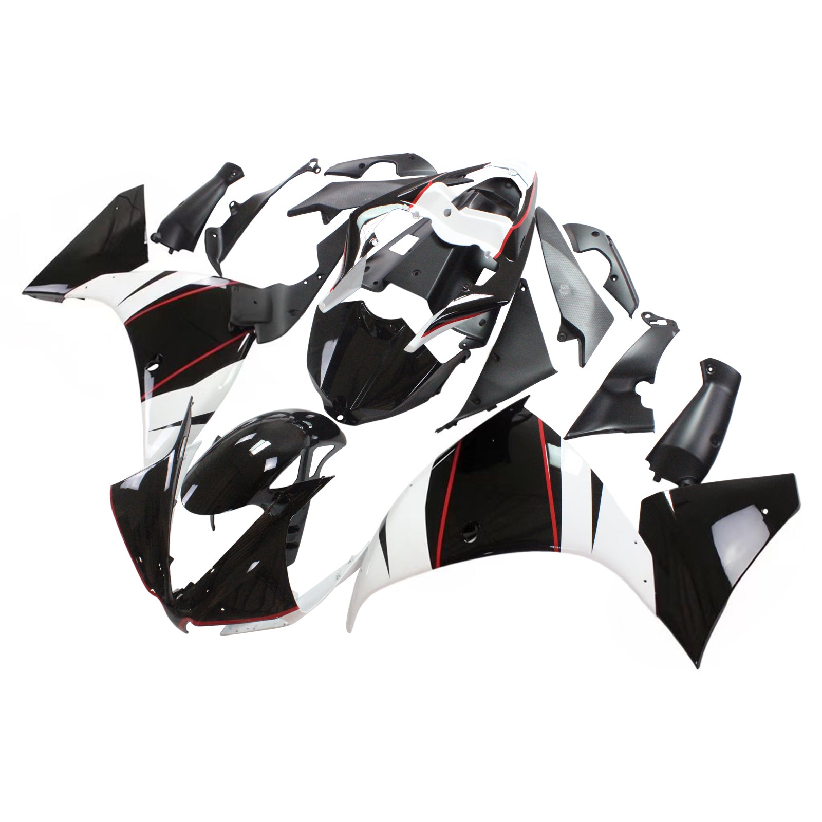 Amotopart Yamaha 2012-2014 YZF 1000 R1 Black White Fairing Kit