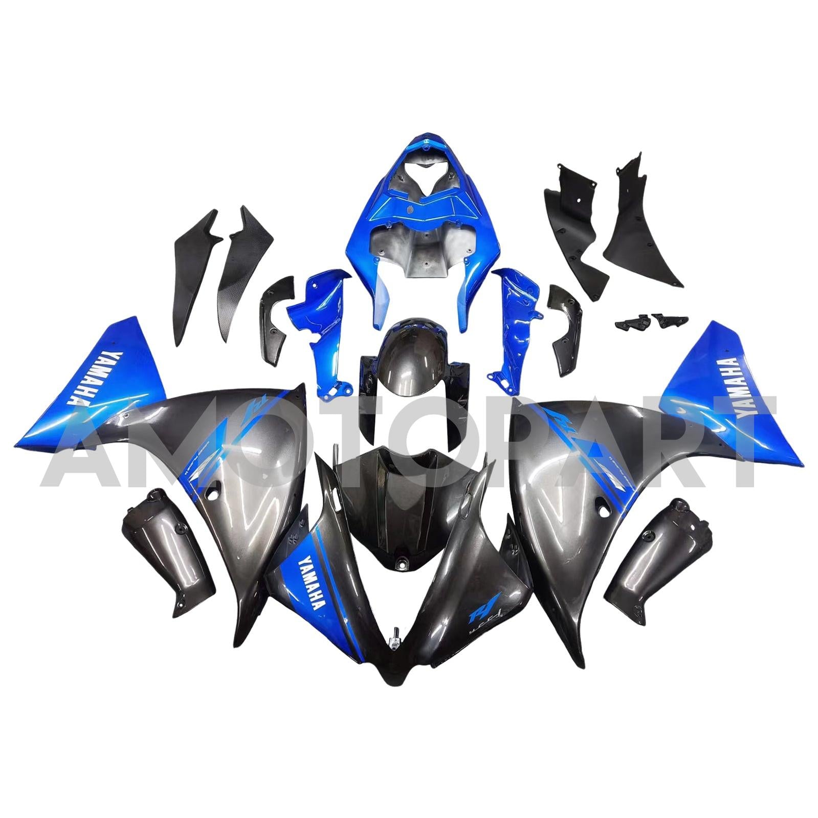 Amotopart ヤマハ 2012-2014 YZF 1000 R1 グレー ブルー フェアリングキット